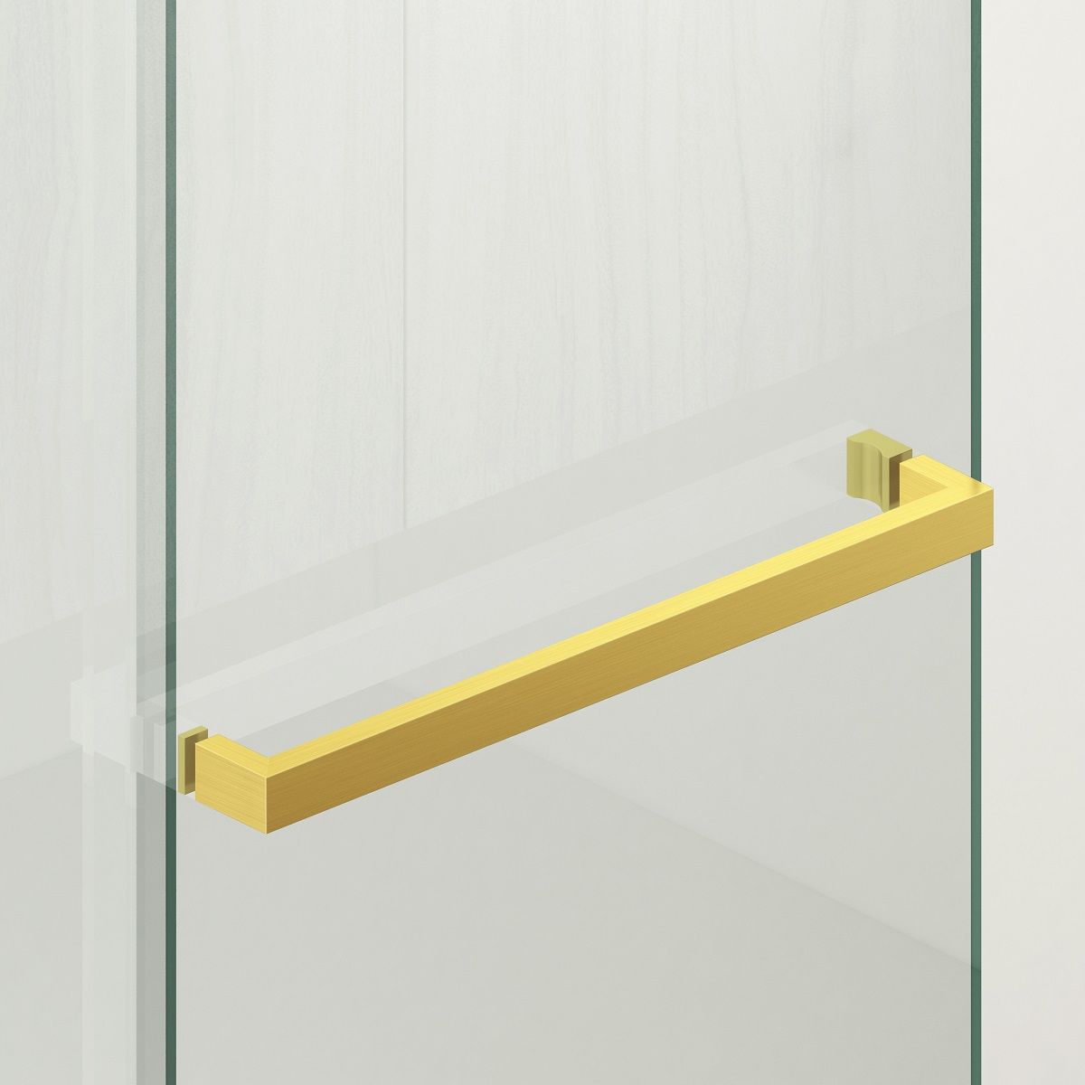 Perete dus Walk-In, sticla securizata de 6 mm, 2 elemente, glisant, dimensiuni 100-120x200 cm,  Auriu Mat, Benito