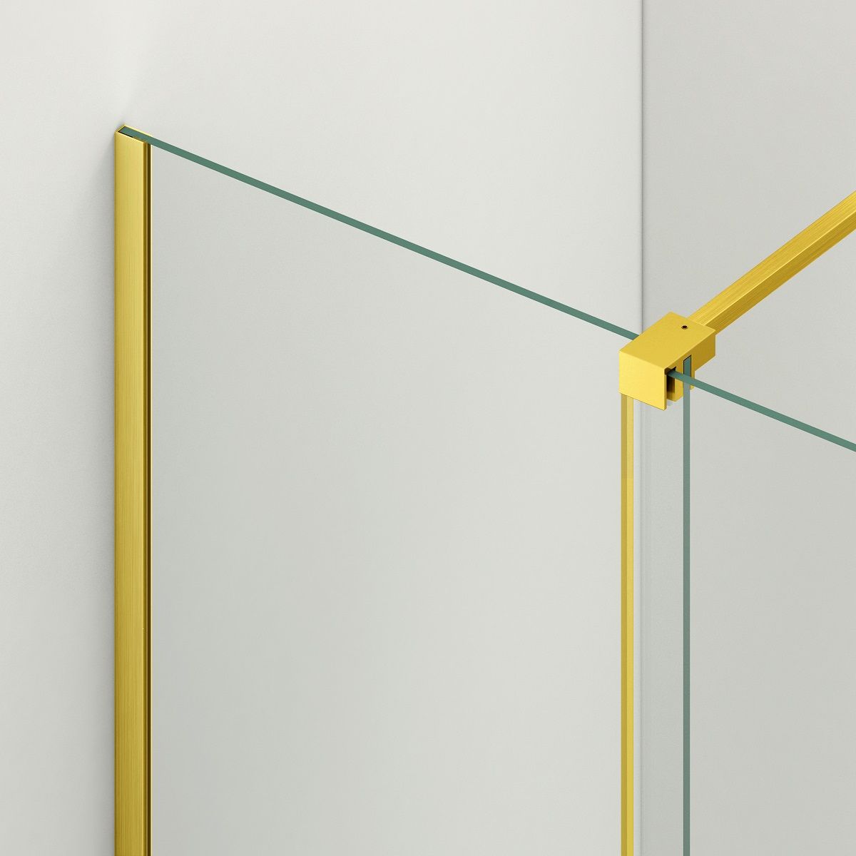 Perete dus Walk-In, sticla securizata de 6 mm, 2 elemente, glisant, dimensiuni 100-120x200 cm,  Auriu Mat, Benito
