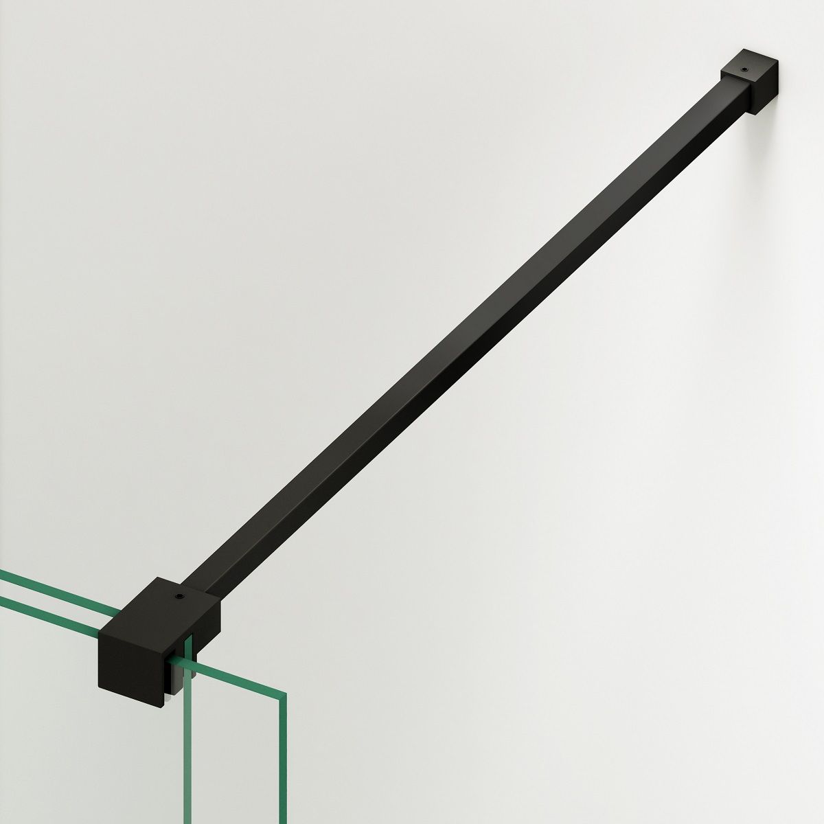 Perete dus Walk-In, sticla securizata de 6 mm, 2 elemente, glisant, dimensiuni 100-120x200 cm,  Negru Mat, Benito
