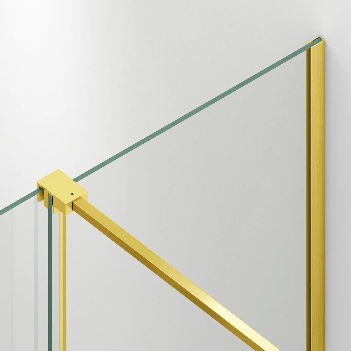 Perete dus Walk-In, sticla securizata de 6 mm, 2 elemente, glisant, dimensiuni 120x200 cm,  Auriu Mat, Benito