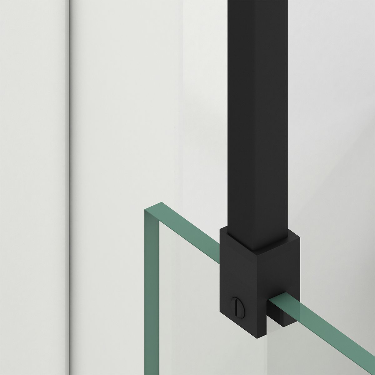 Perete dus Walk-In, sticla securizata de 8 mm, dimensiuni 100-120x200 cm, Profil si maner Negru Mat, Armando