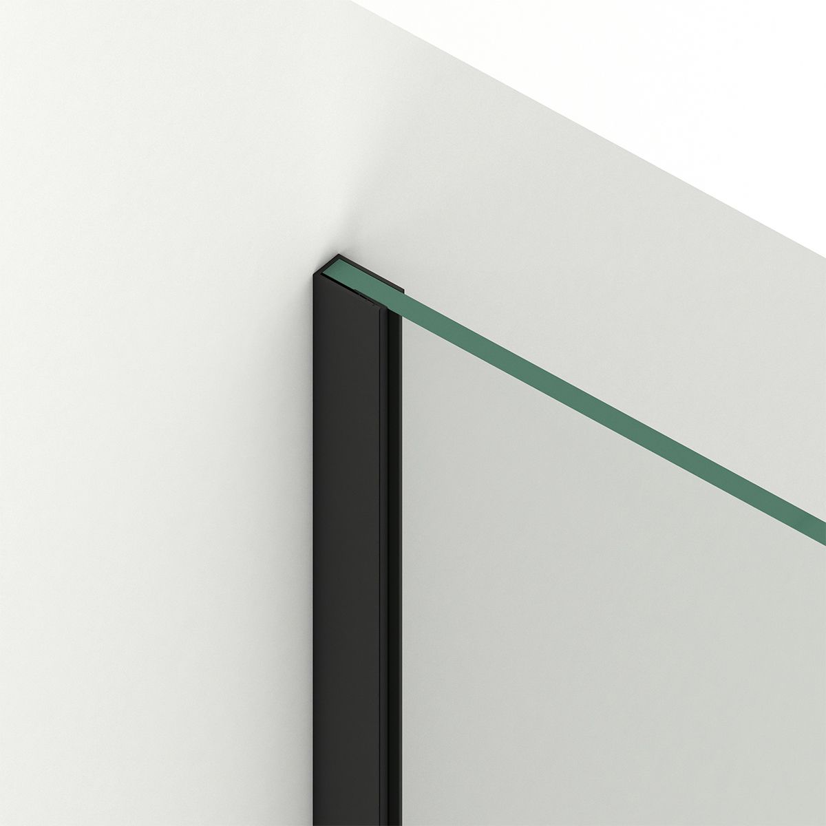 Perete dus Walk-In, sticla securizata de 8 mm, dimensiuni 100-120x200 cm, Profil si maner Negru Mat, Armando