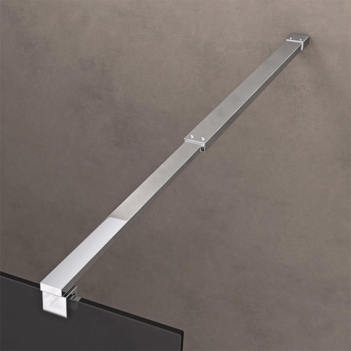 Perete dus Walk-In, sticla securizata finisaj Grafit 10 mm, dimensiuni 100, 120, 140 cm, Lotus Efect, Sicilia