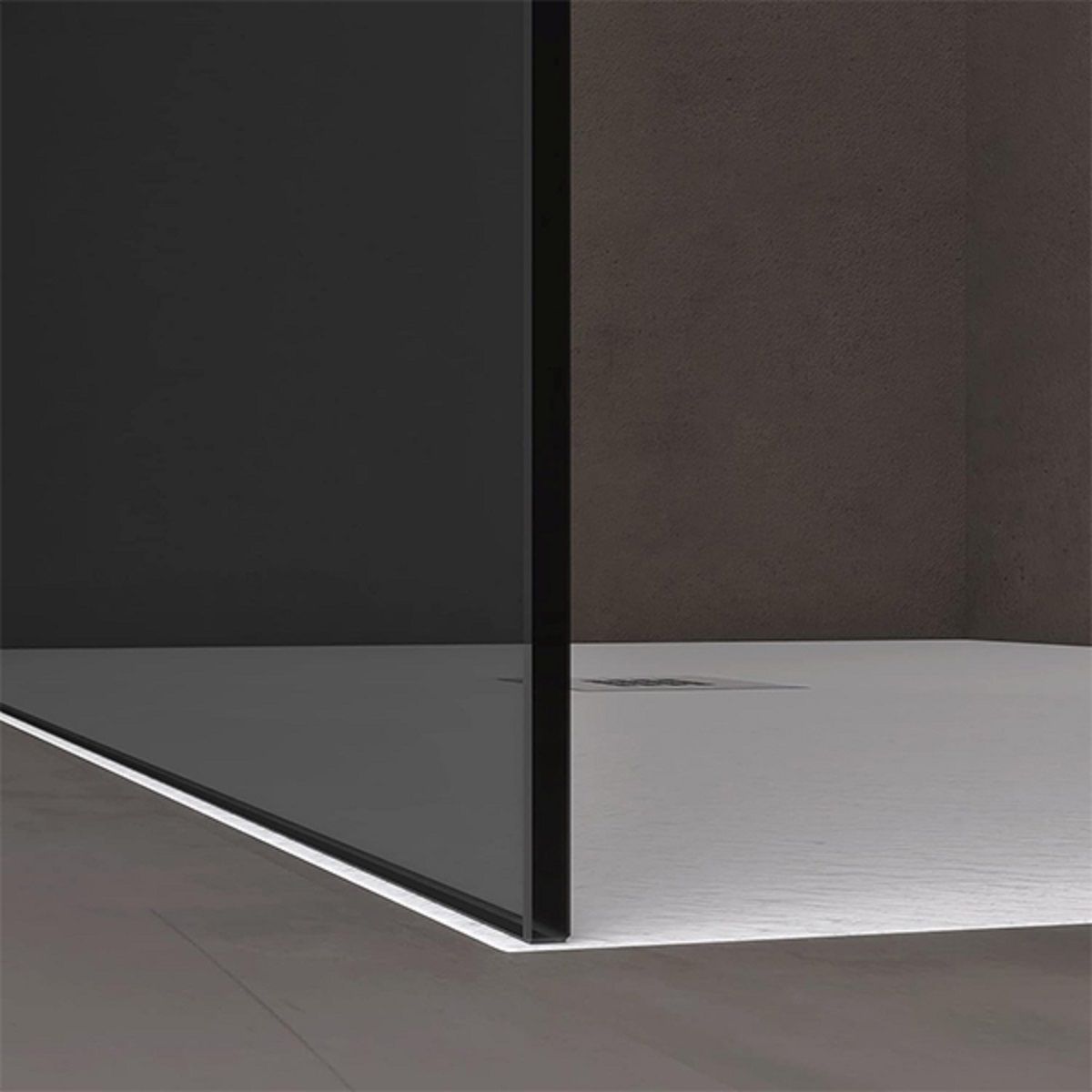 Perete dus Walk-In, sticla securizata finisaj Grafit 10 mm, dimensiuni 100, 120, 140 cm, Lotus Efect, Sicilia