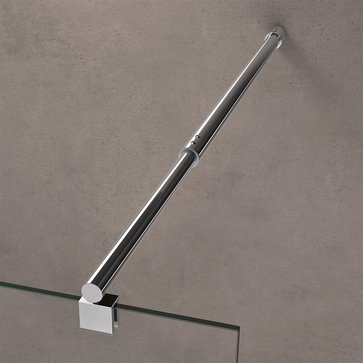 Perete dus Walk-In,  sticla securizata, sablata partial 10 mm, dimensiuni 100, 120, 140 cm, Lotus Efect, Sicilia