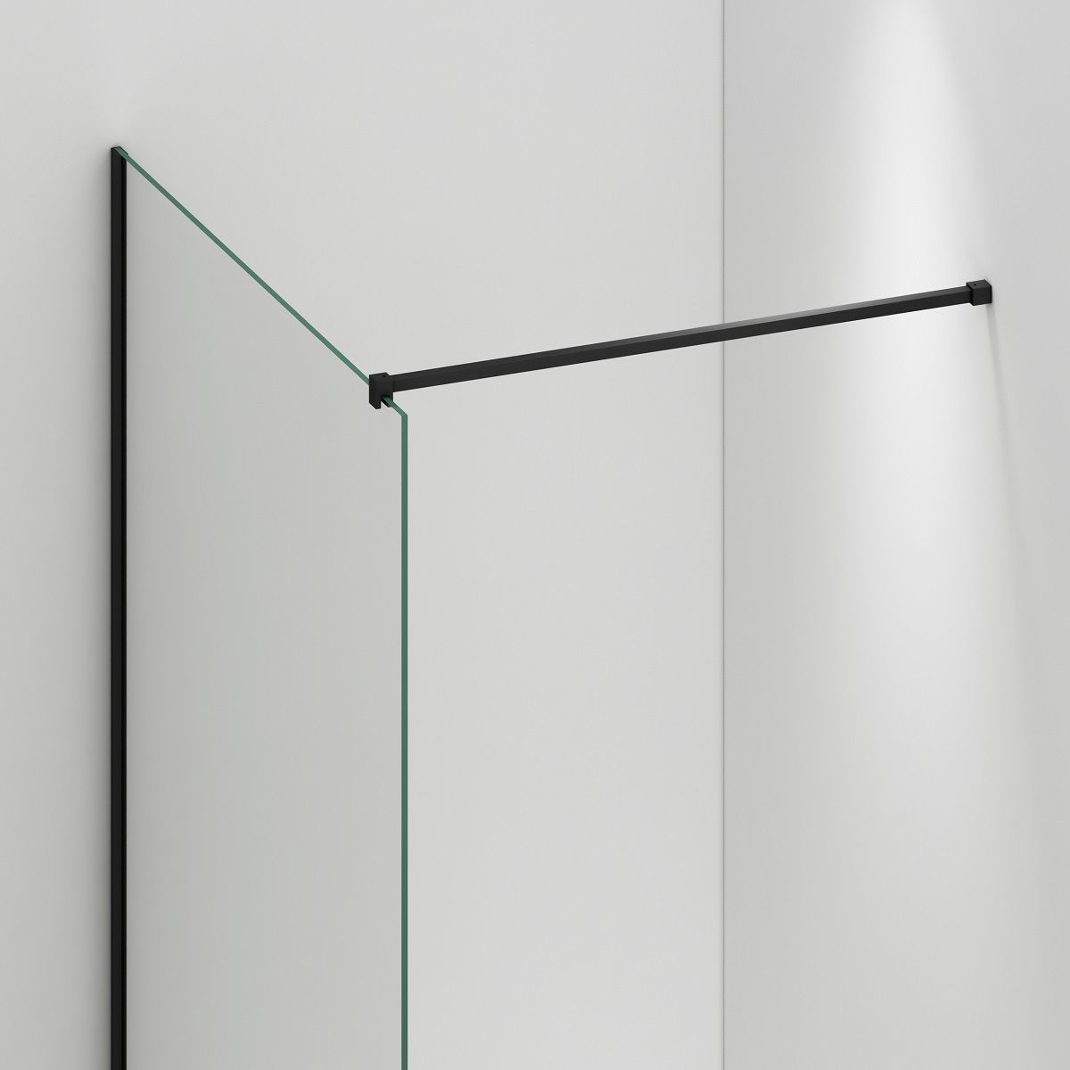 Perete dus Walk-In Ultra-Slim, sticla securizata de 8 mm, dimensiuni 80-120x200 cm, profile negru mat, Nano Easy Clean, Matia