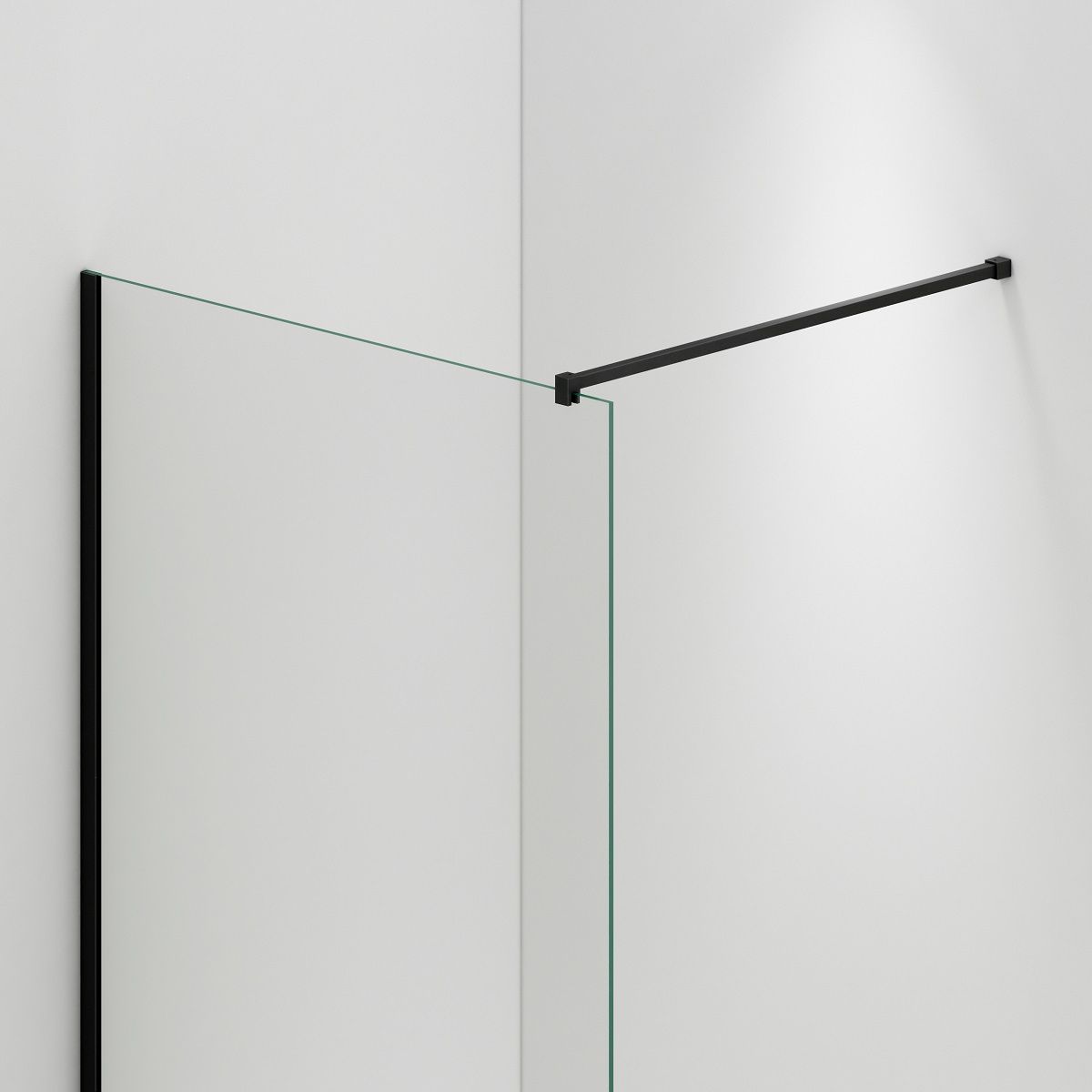 Perete dus Walk-In Ultra-Slim, sticla securizata de 8 mm, dimensiuni 80-120x200 cm, profile negru mat, Nano Easy Clean, Matia