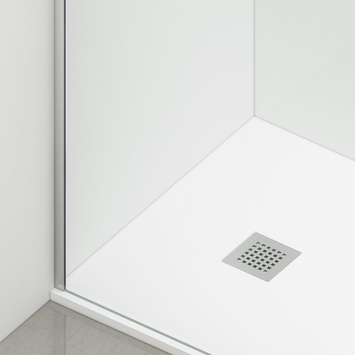 Perete dus Walk-In Ultra-Slim, sticla securizata de 8 mm, dimensiuni 80-160x200 cm, profile crom, Nano Easy Clean, Matia