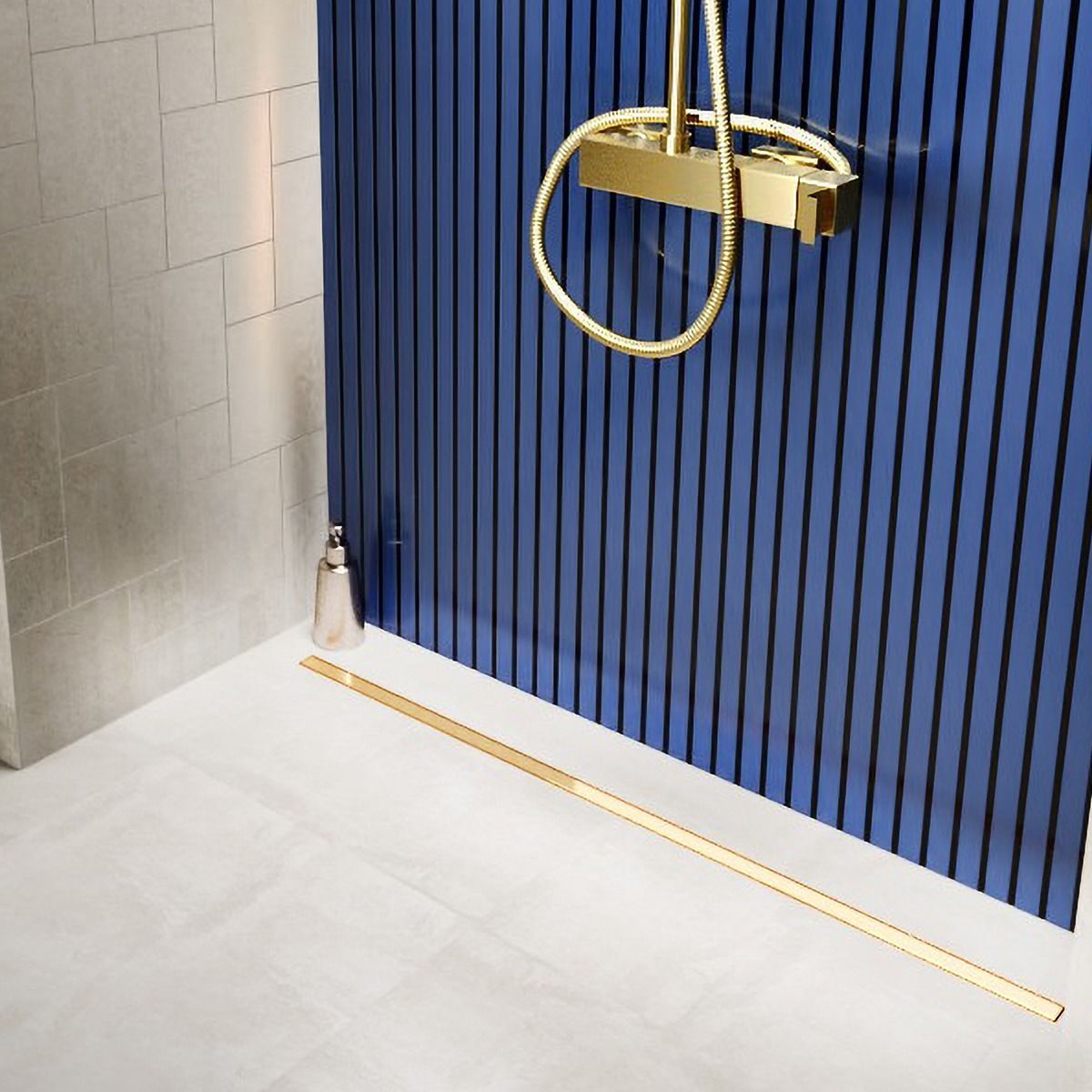 Rigola Dus, sifon Viega, Slim Gold, dimensiuni intre 60-90 cm, latime 3,2 cm, otel inoxidabil