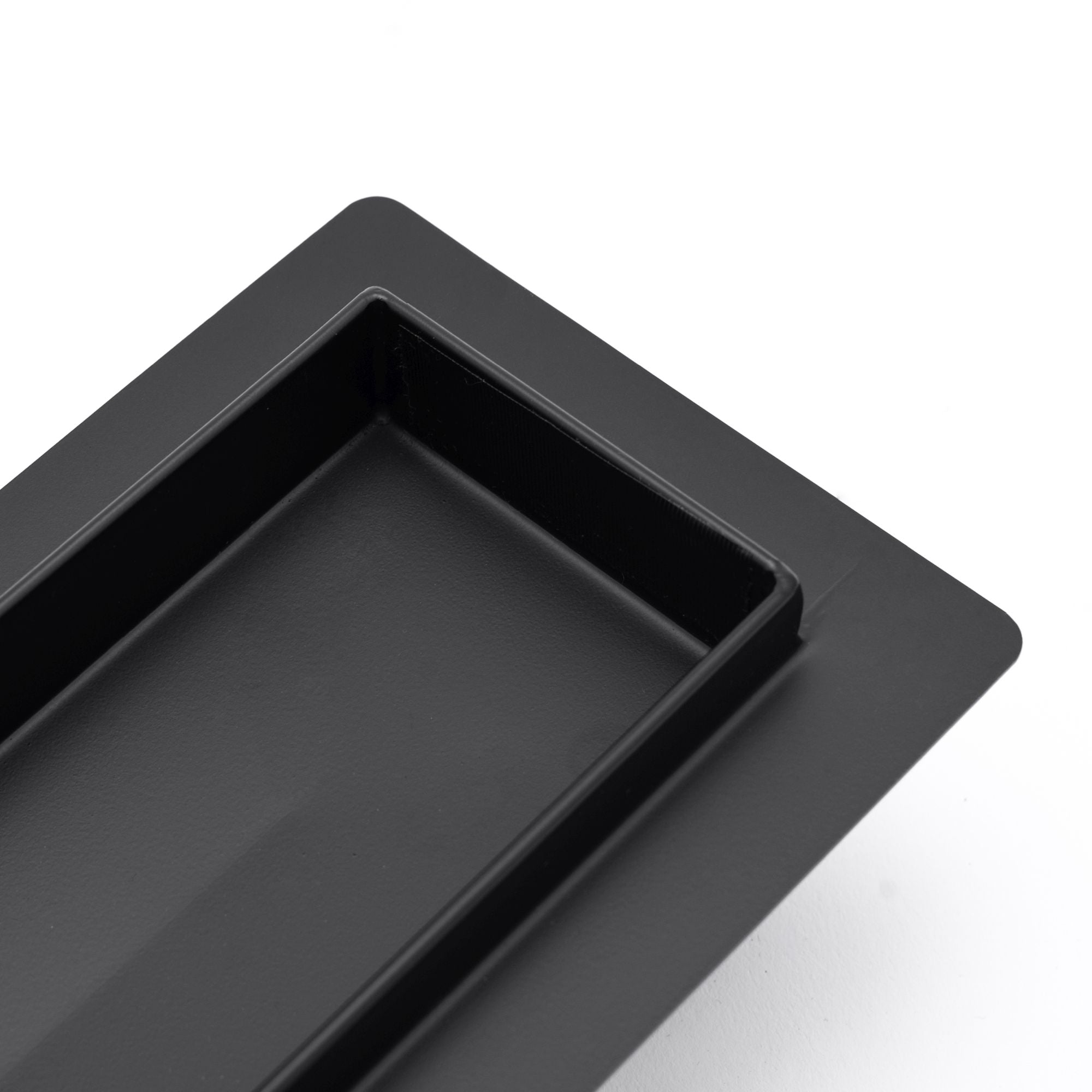 Rigola scurgere dus, REA-Greek Black Mat, 90 cm, completa, finisaj Negru Mat