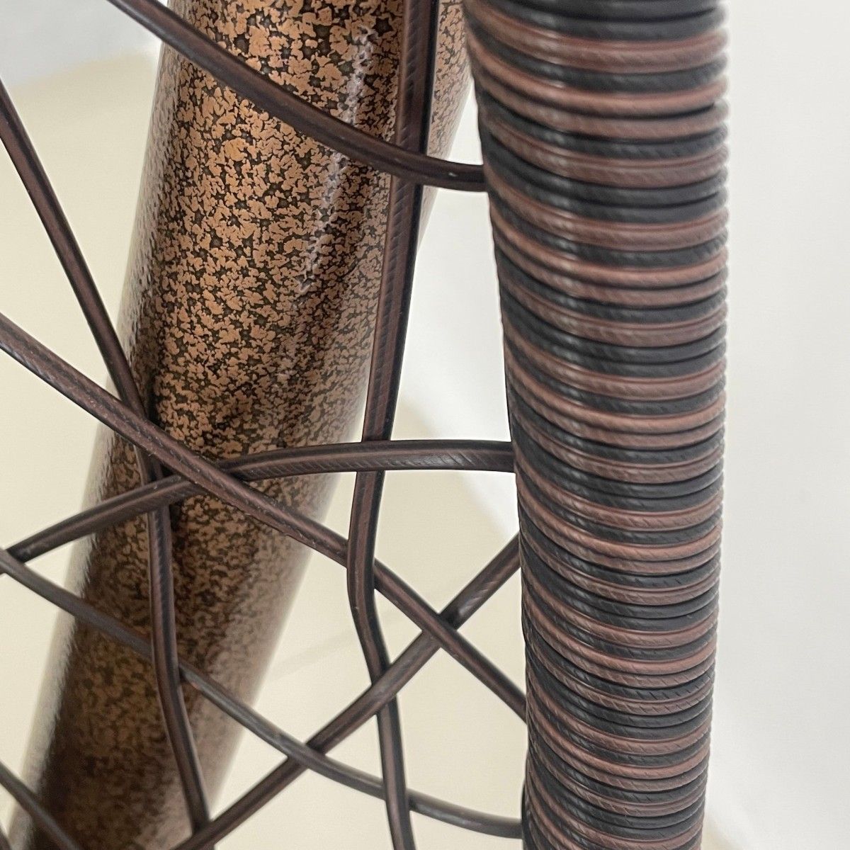 Scaun agatat California Brown, Fotoliu suspendat, Curte sau Living, comfortabil, ratan 3D