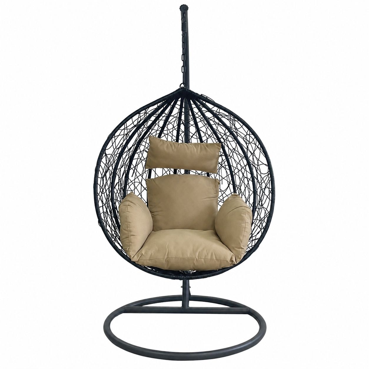 Scaun agatat, gradina sau terasa, Fotoliu suspendat de relaxare, California Black XL