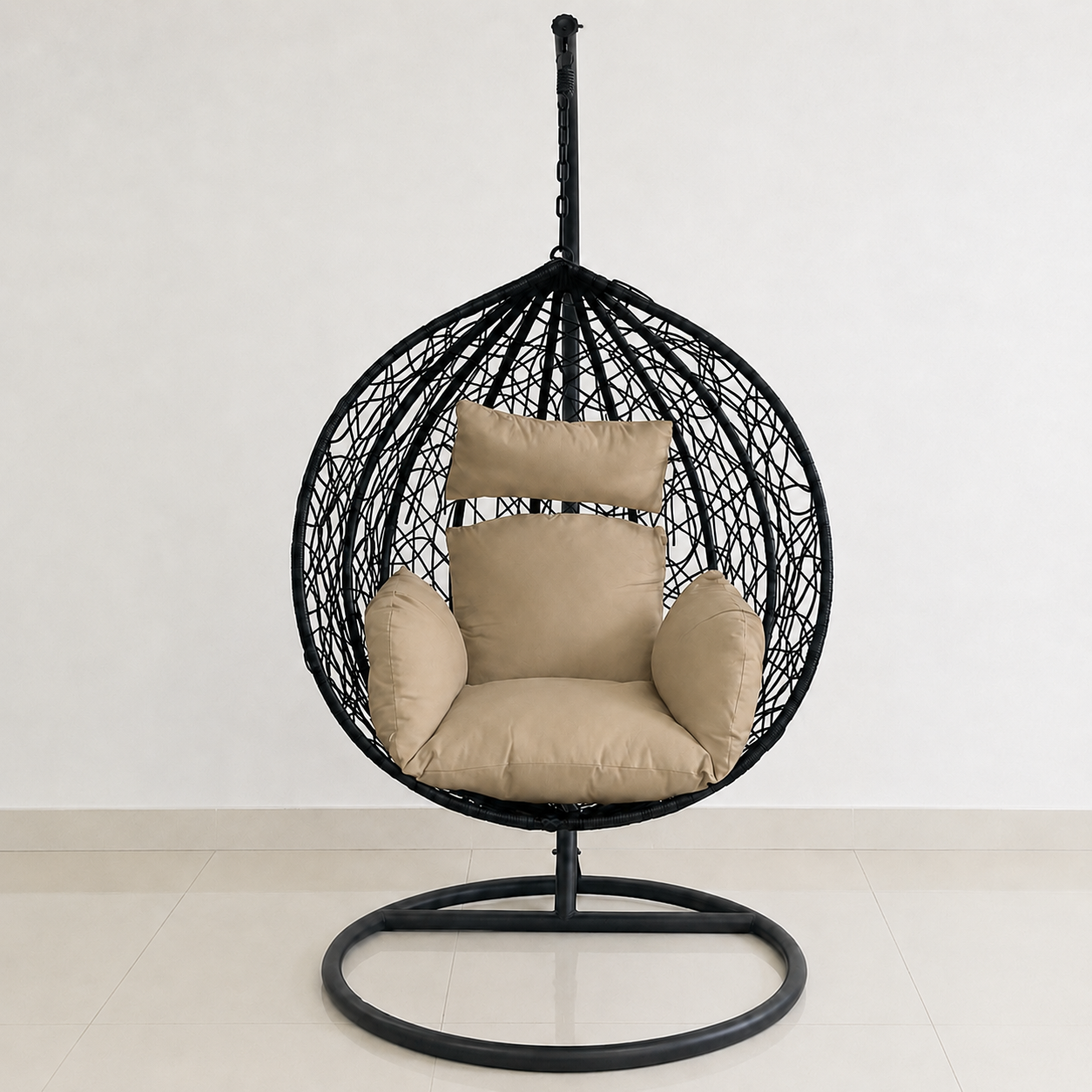 Scaun agatat, gradina sau terasa, Fotoliu suspendat de relaxare, California Black XL