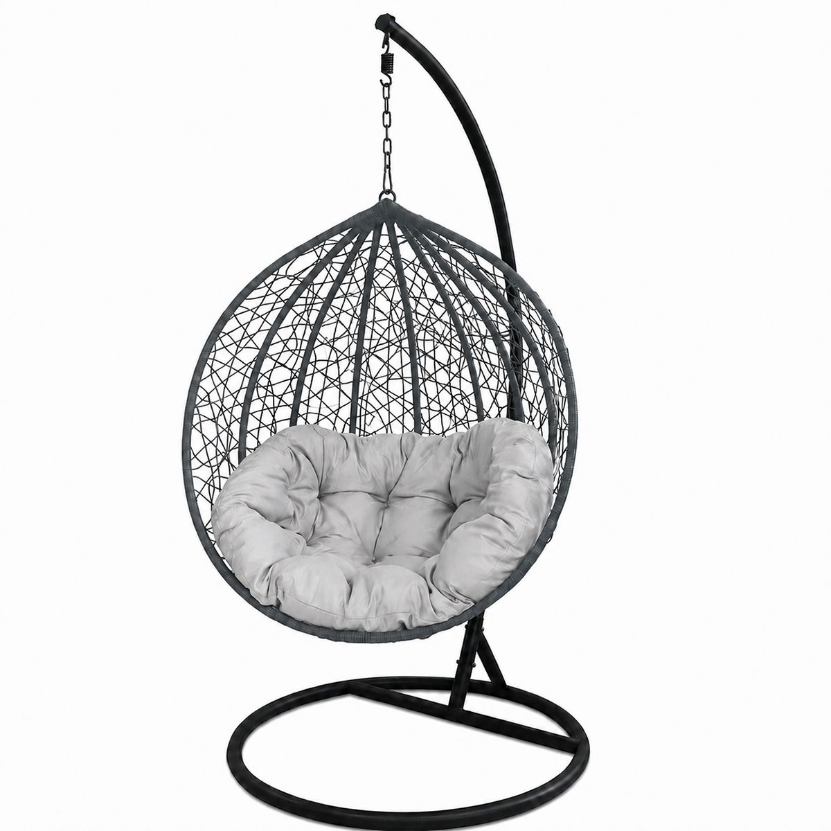 Scaun agatat, gradina sau terasa, Fotoliu suspendat de relaxare, California Grey XL