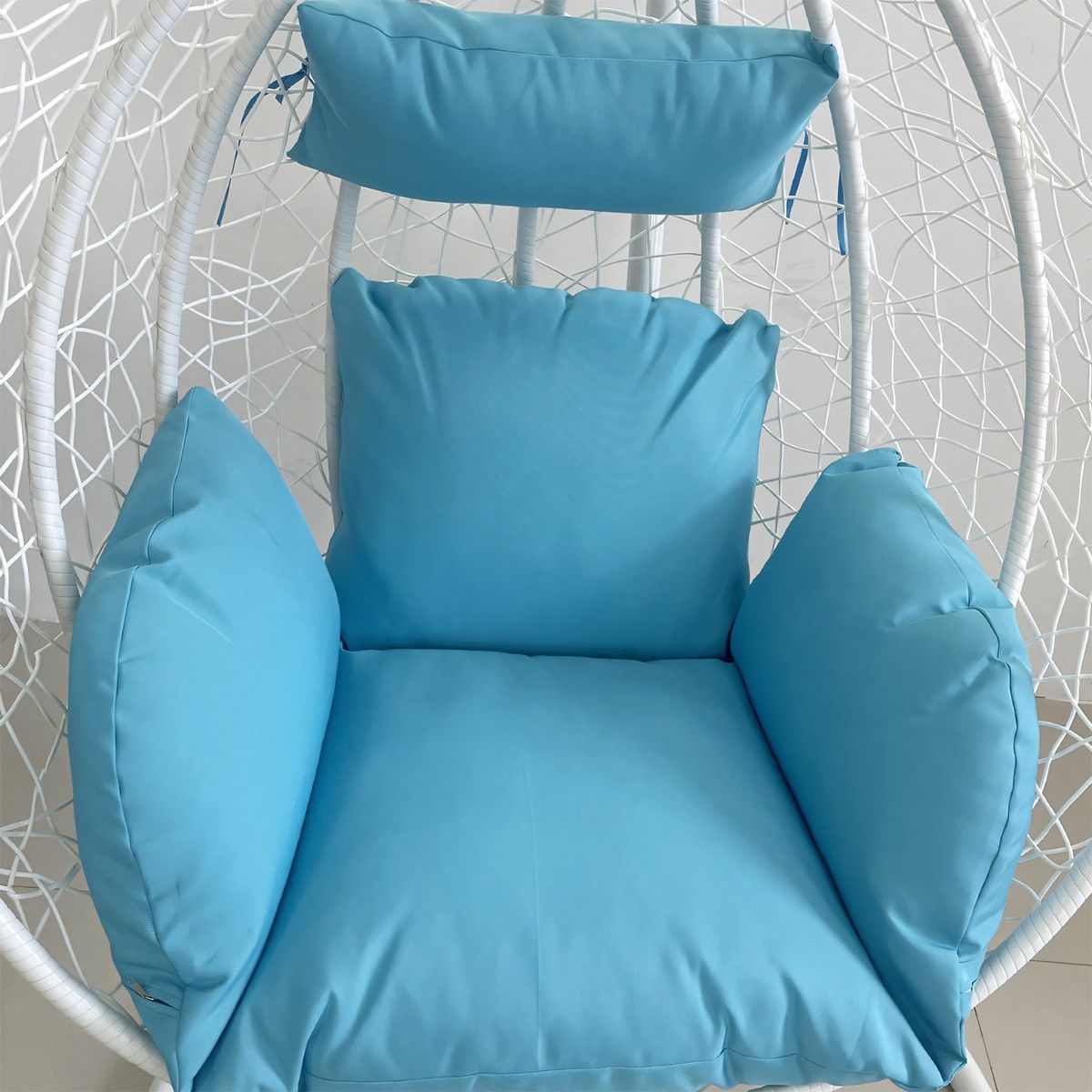 Scaun agatat California White, Fotoliu suspendat de relaxare, Curte sau Living, confortabil si modern