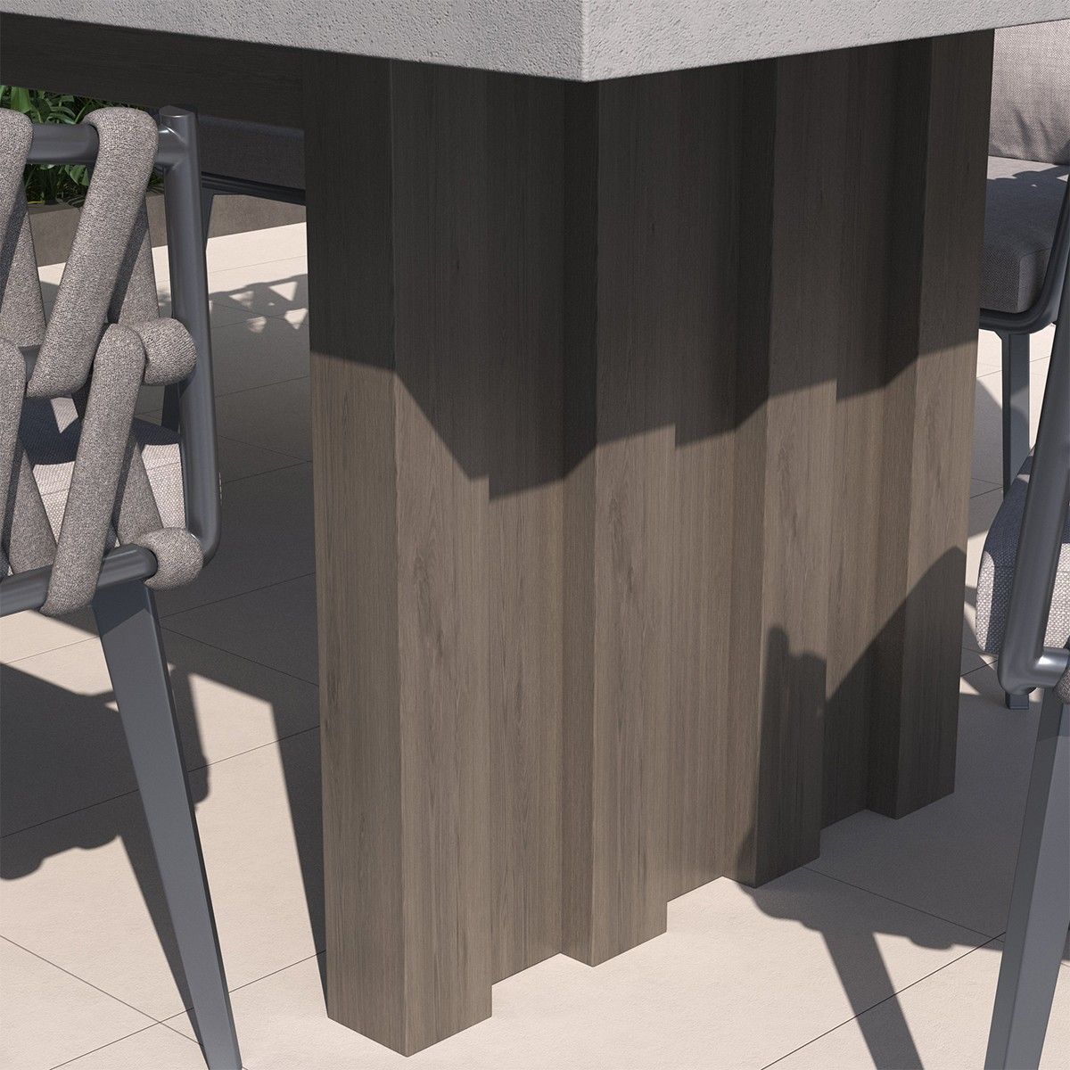 Set mobilier terasa sau gradina, 8 scaune, masa extensibila, aluminiu si impletitura tip funie, Riga