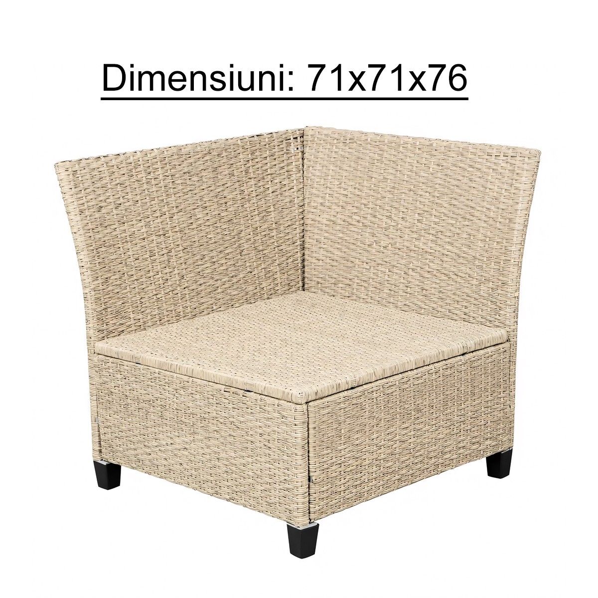 Set mobilier terasa sau gradina, canapea, 2 bancute si masa patrata, poliratan, Santorini