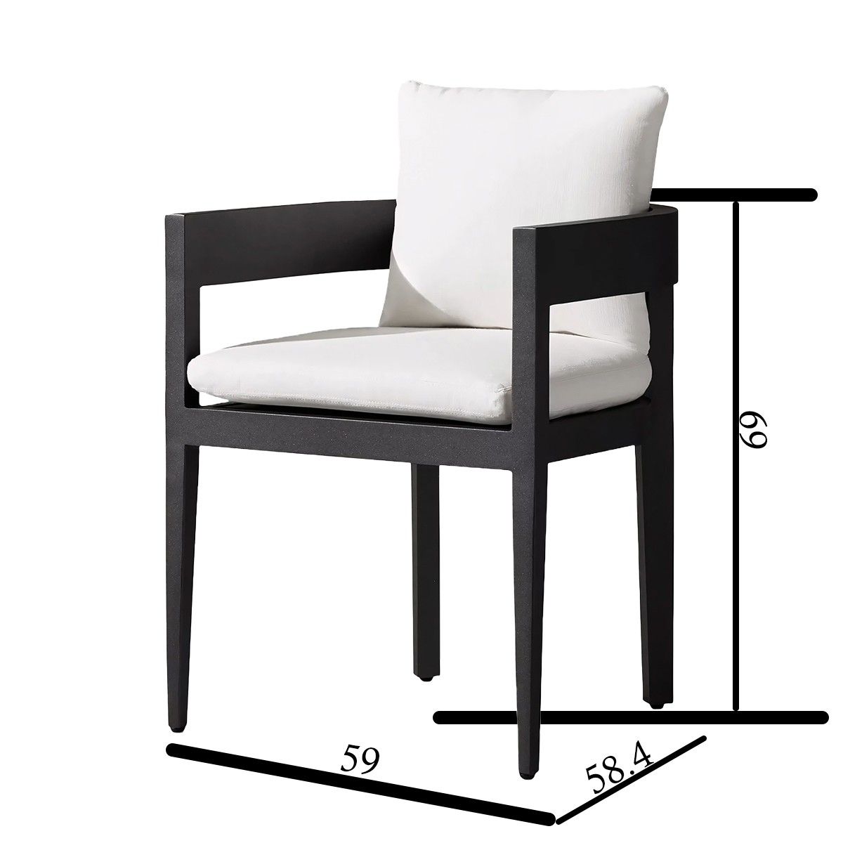 Set mobilier de 4 persoane, terasa sau gradina, aluminiu, masa rotunda si 4 scaune, tesatura din 100% Olefin, Costa Rica