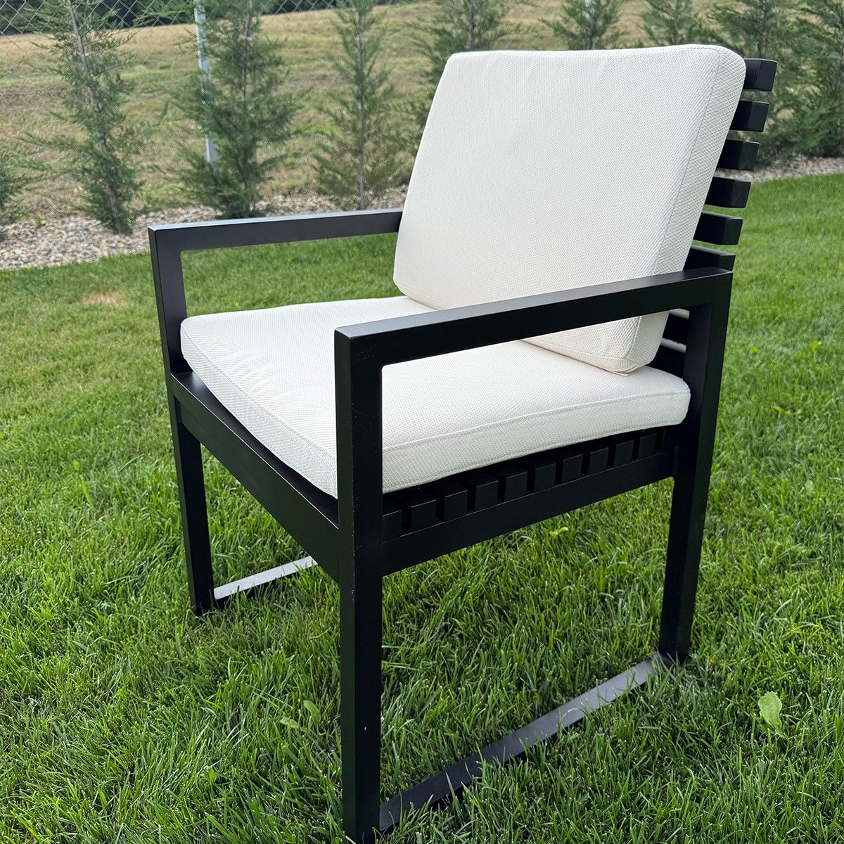 Set mobilier de 6 persoane, terasa sau gradina, aluminiu, masa 213x100 cm + 6 scaune, tesatura 100% Olefin, Mykonos