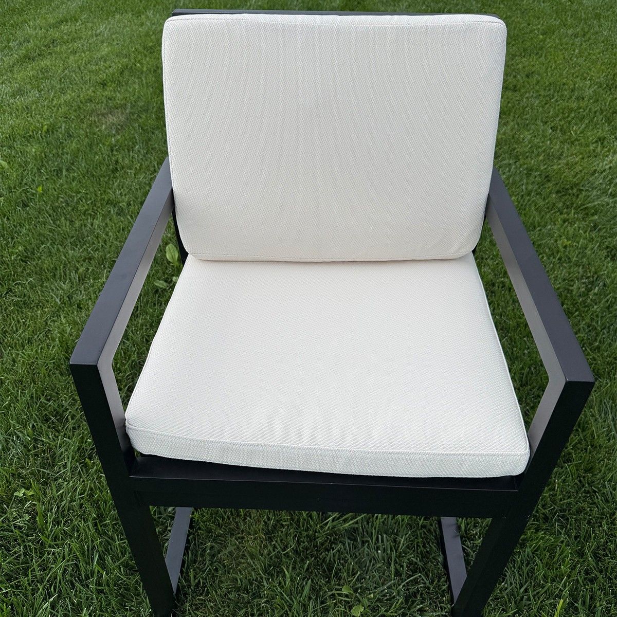 Set mobilier de 8 persoane, terasa sau gradina, aluminiu, masa 213x100 cm + 8 scaune,  tesatura 100% Olefin, Mykonos