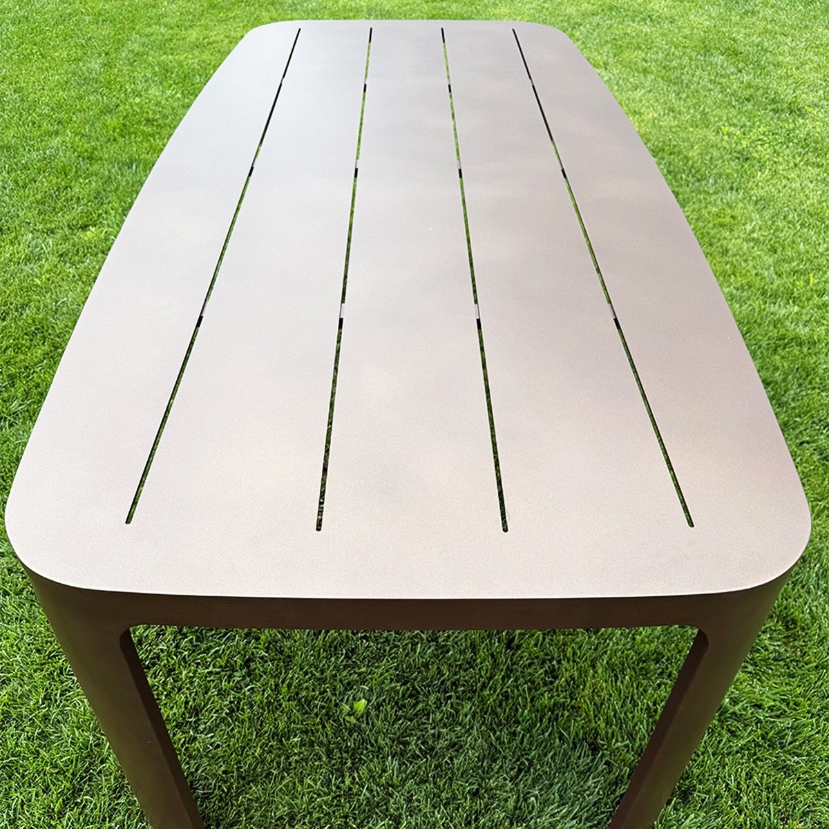 Set mobilier de 6 persoane, gradina sau terasa, aluminiu, masa 214x102 cm + 6 scaune, tesatura 100% Olefin, Bora Bora