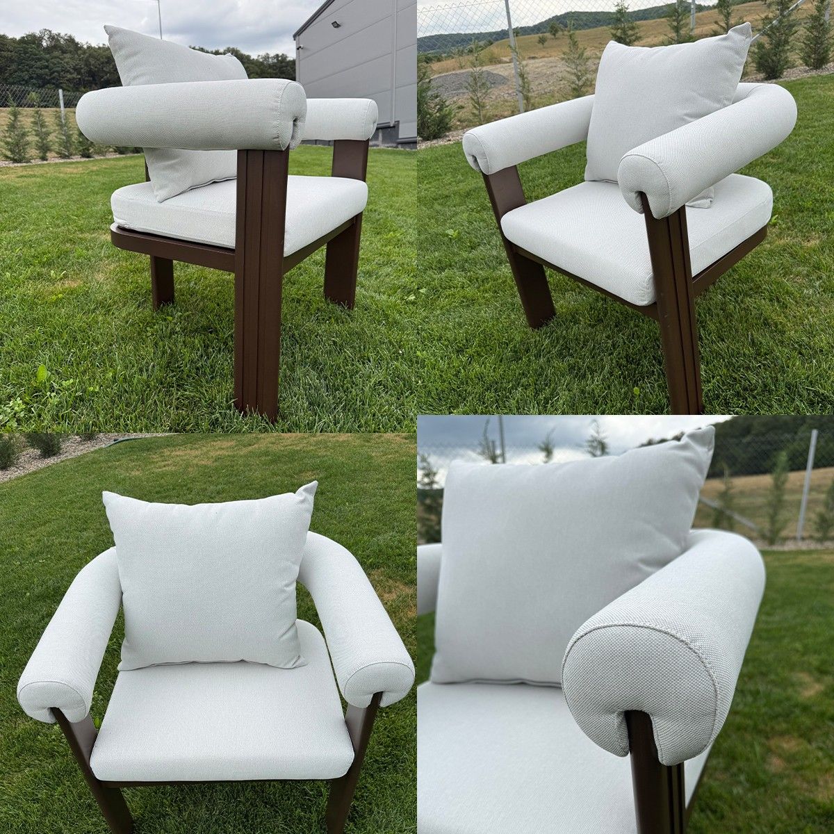 Set mobilier de 6 persoane, gradina sau terasa, aluminiu, masa 214x102 cm + 6 scaune, tesatura 100% Olefin, Bora Bora