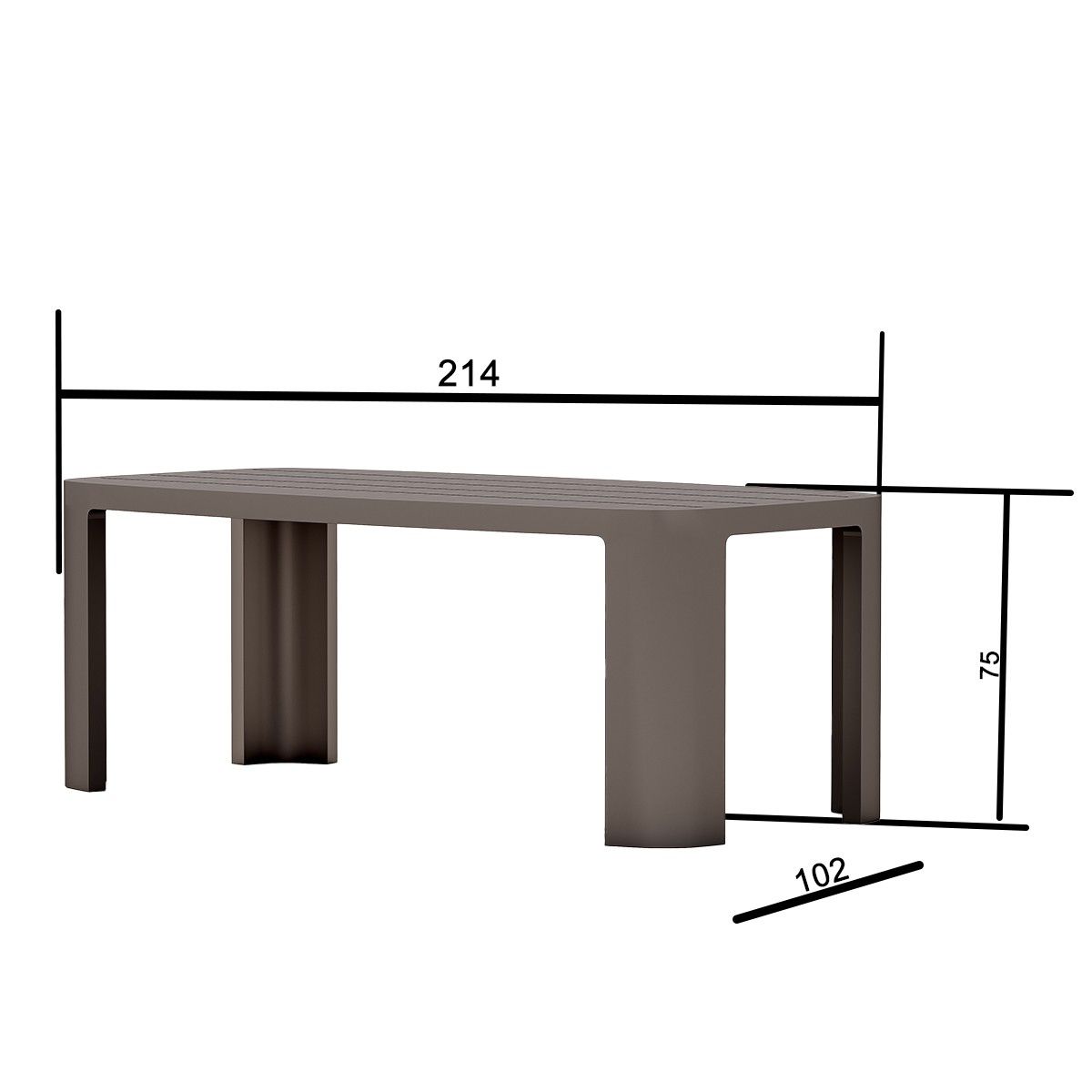 Set mobilier de 8 persoane, gradina sau terasa, aluminiu, masa 214x102 cm + 8 scaune, tesatura 100 % Olefin, Bora Bora