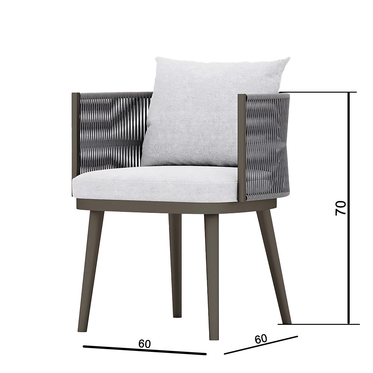 Set mobilier de 8 persoane, terasa sau gradina, aluminiu, masa robusta 214x100 cm + 8 scaune cu impletitura tip funie, Nova Luxe