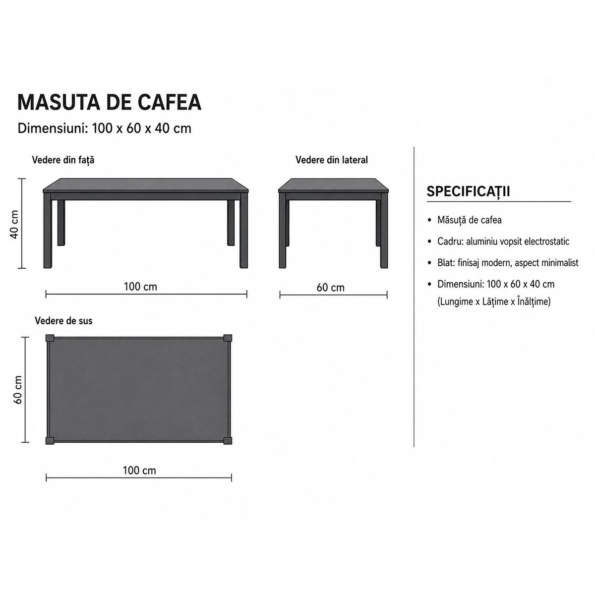 Set mobilier, canapea, 2 fotolii, masuta, terasa gradina, aluminiu si impletitura tip funie, Ray