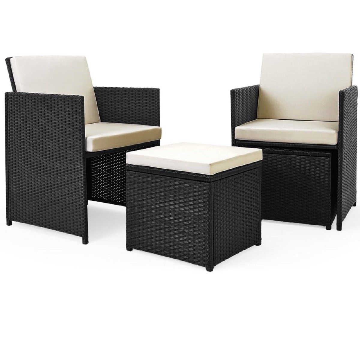 Set mobilier terasa gradina, masa mare, Cub pliabil, 6 scaune cu spatar rabatabil, 4 tabureti, 180x120x74 cm, Negru, Michigan