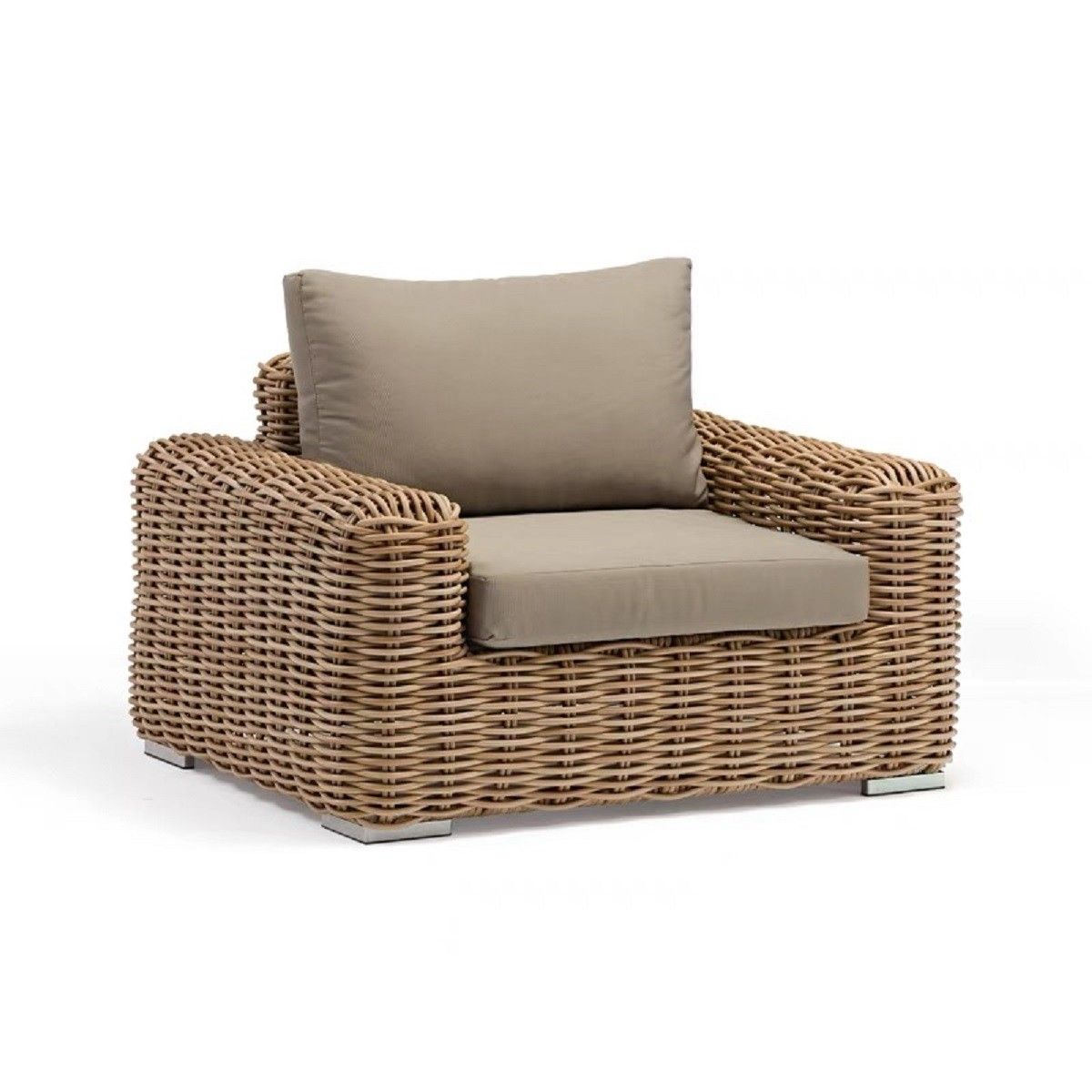 Set mobilier, terasa sau gradina, canapea, 2 fotolii , masuta de cafea, cadru aluminiu, poliratan, Augusta