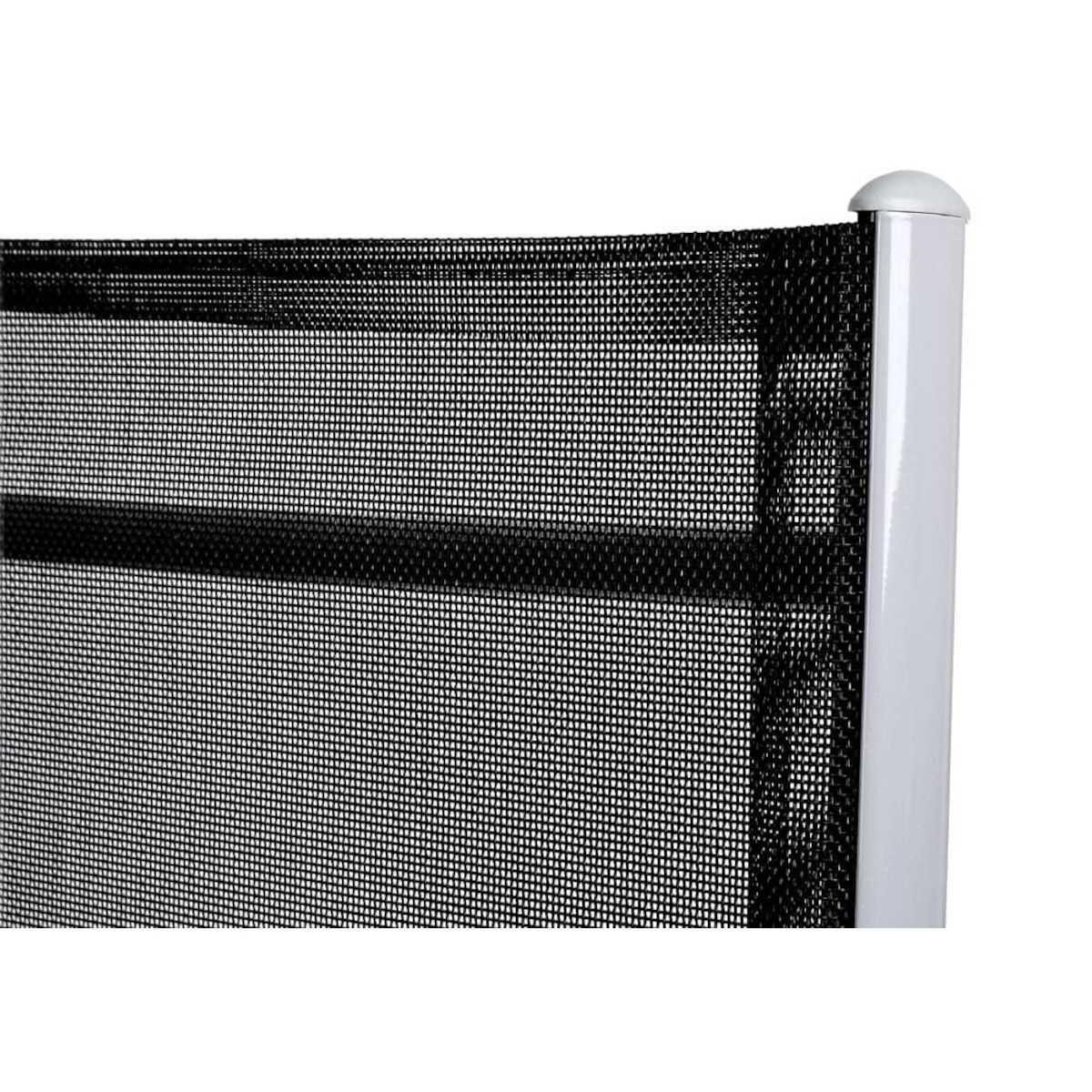 Set mobilier, terasa sau gradina, masa mare cu blat de sticla mata, 6 scaune Rabatabile aluminiu, 150 x 90 x 75  cm, Clinton