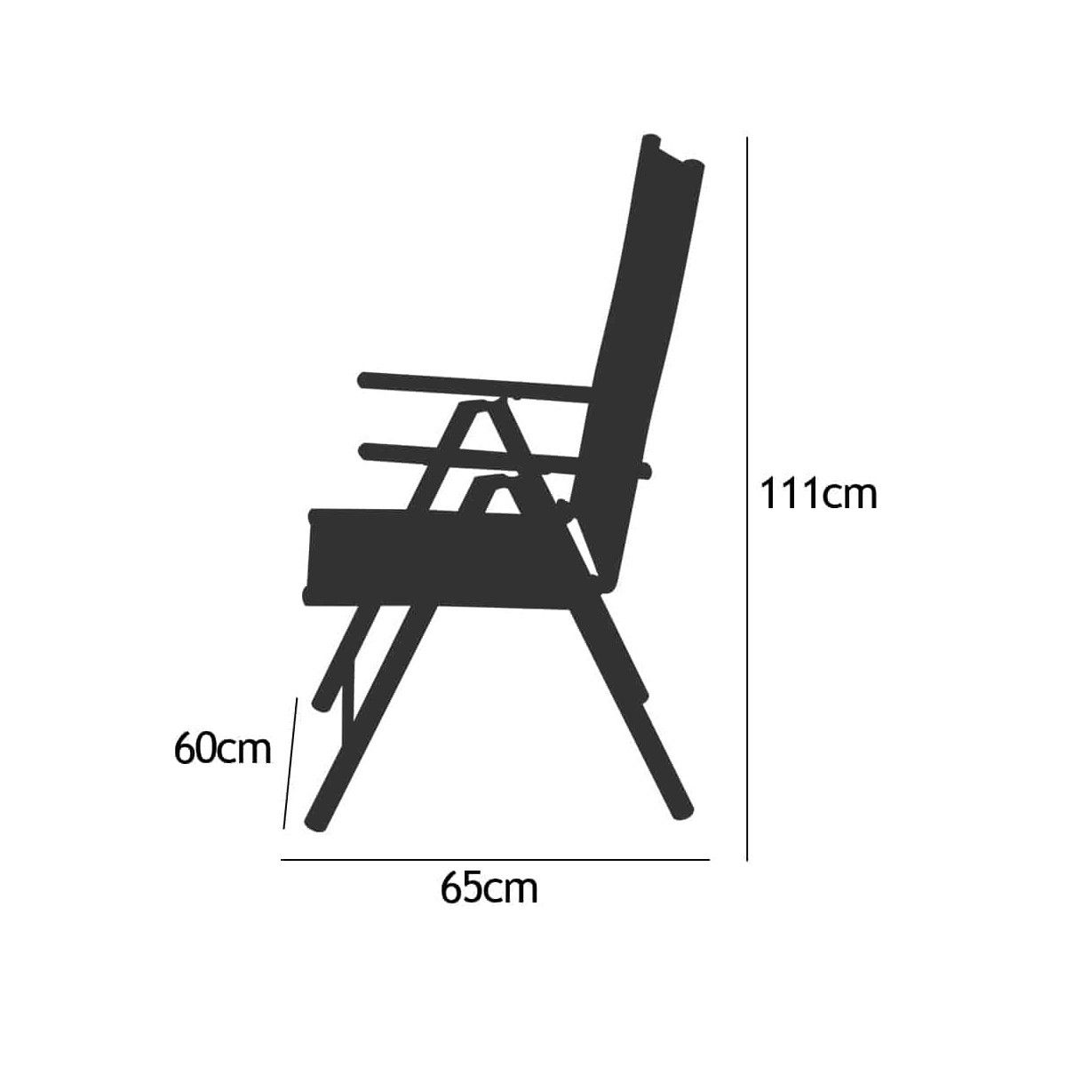 Set mobilier, terasa sau gradina, masa mare cu blat de sticla mata, 6 scaune Rabatabile aluminiu, 150 x 90 x 75  cm, Clinton