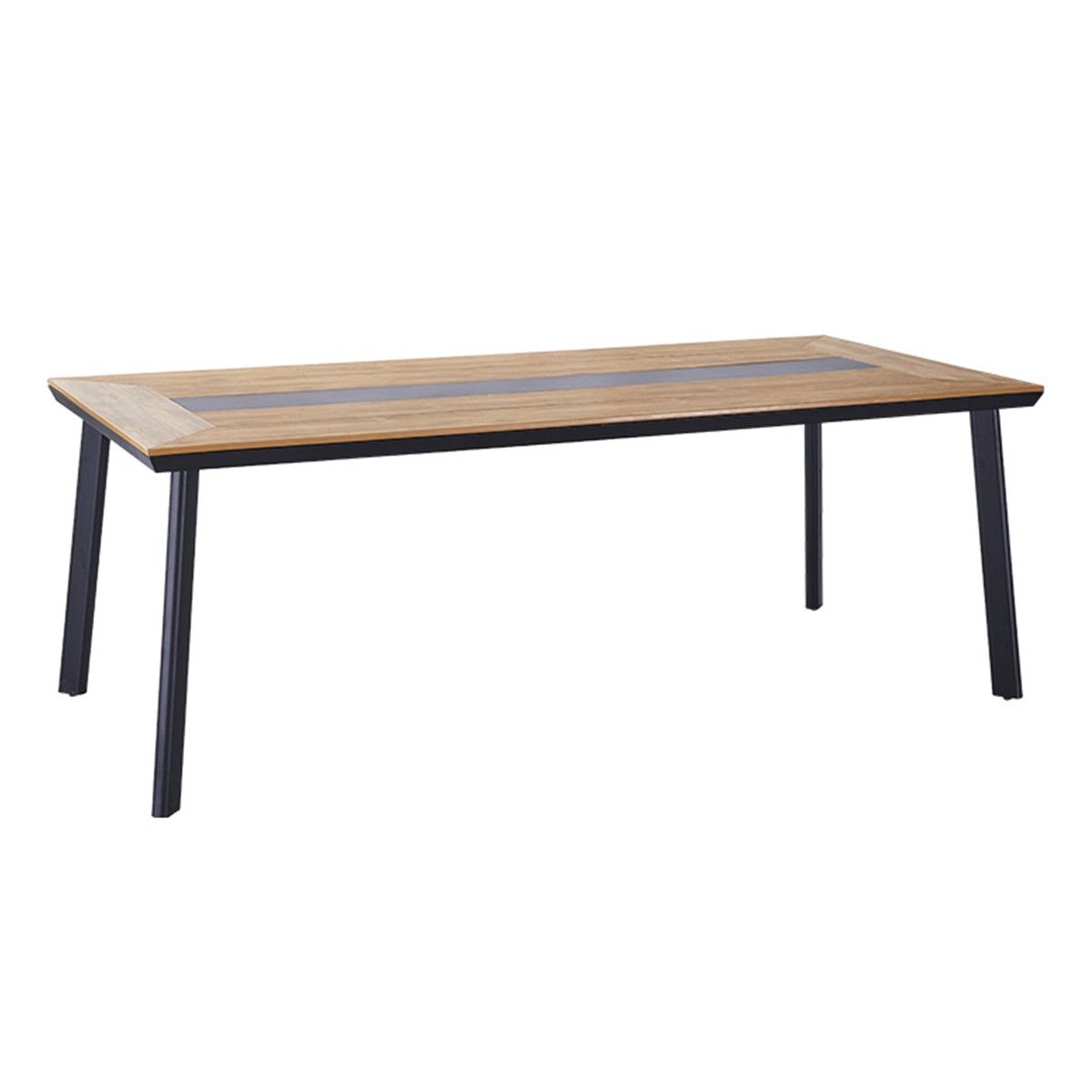 Set mobilier terasa sau gradina, Masa si 8 scaune stivuibile din aluminiu si Wpc, Blake