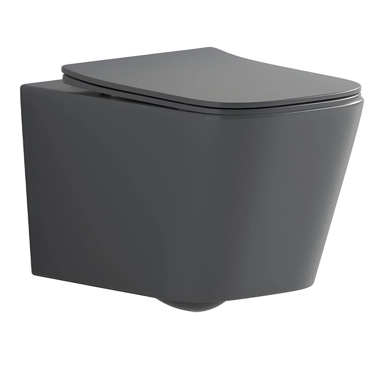 Set vas wc si lavoar, Gri Mat, Power Color, 51x35-50x40 cm, montaj suspendat si pe blat, capac duroplast, Alfonso