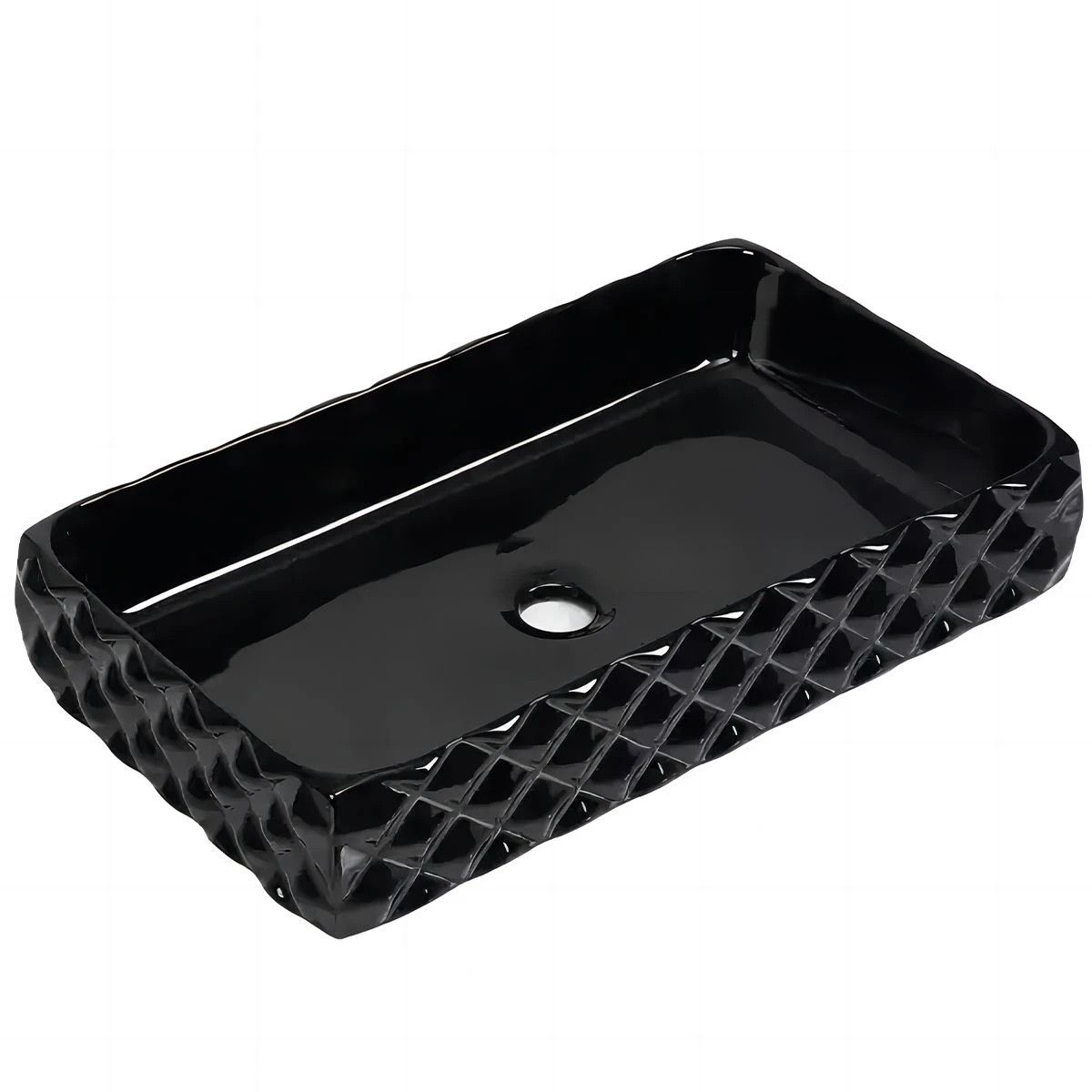 Set vas wc si lavoar, Negru Lucios, montaj suspendat si pe blat, 49x36-61x34 cm, capac duroplast, Sidef