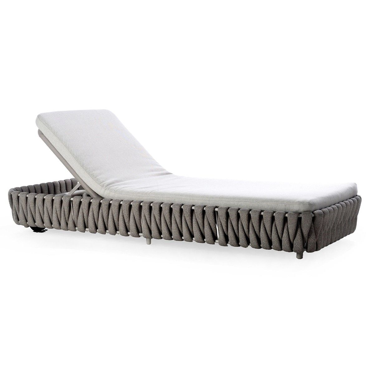 Sezlong de plaja cu saltea reglabil, cadru aluminiu si impletitura tip EQ, Tenerife
