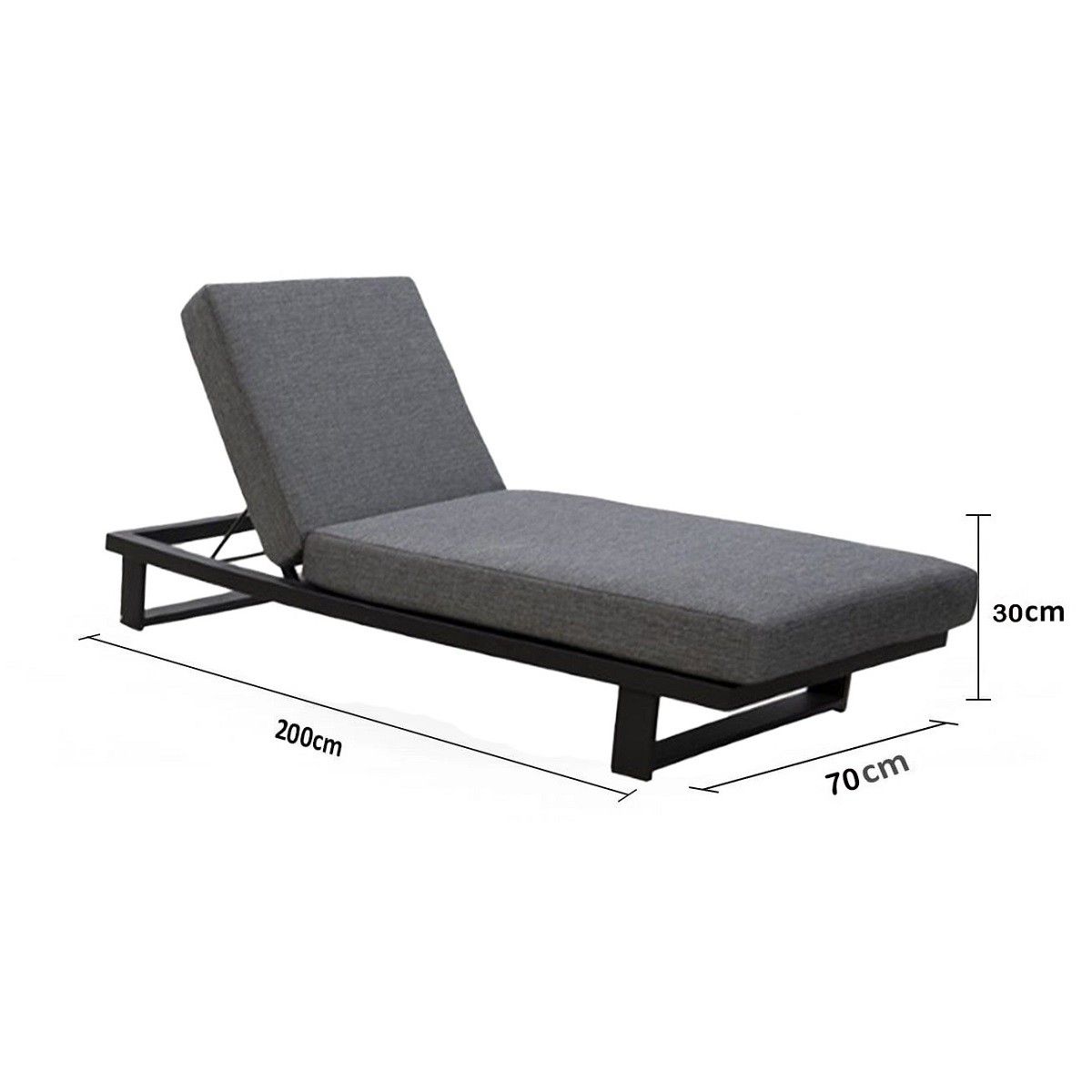 Sezlong de plaja cu saltea reglabil , cadru din aluminiu, ideal pentru pisicina, terasa, Porto