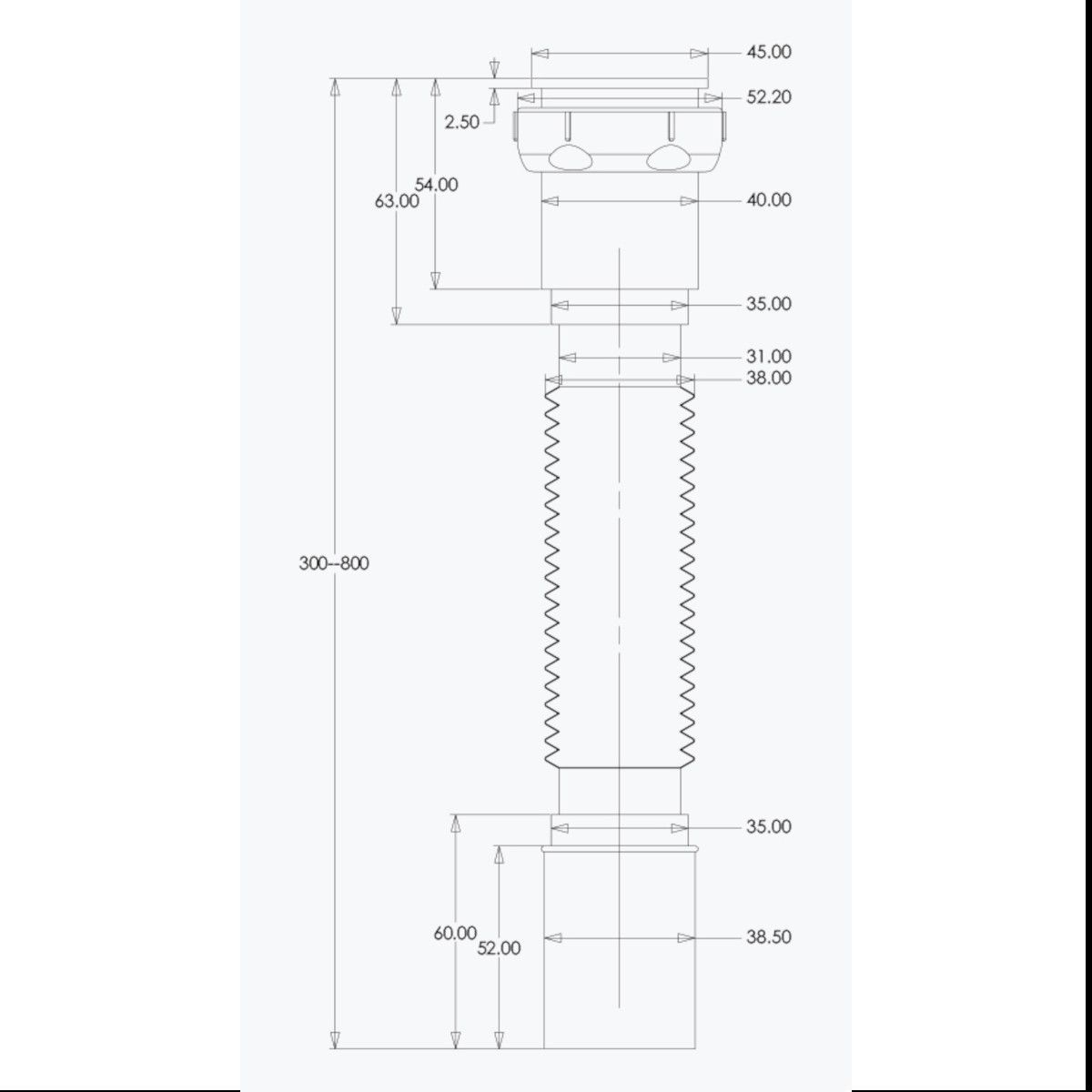 Sifon de scurgere pentru cadite, universal, tub flexibil, finisaj capac Crom, AL 01