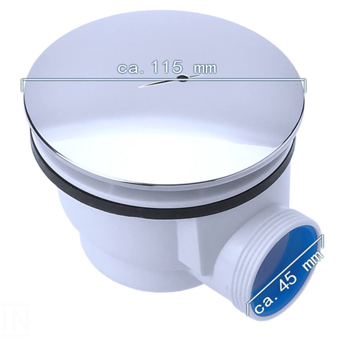 Sifon de scurgere pentru cadite, universal, tub flexibil, finisaj capac Crom, AL 01