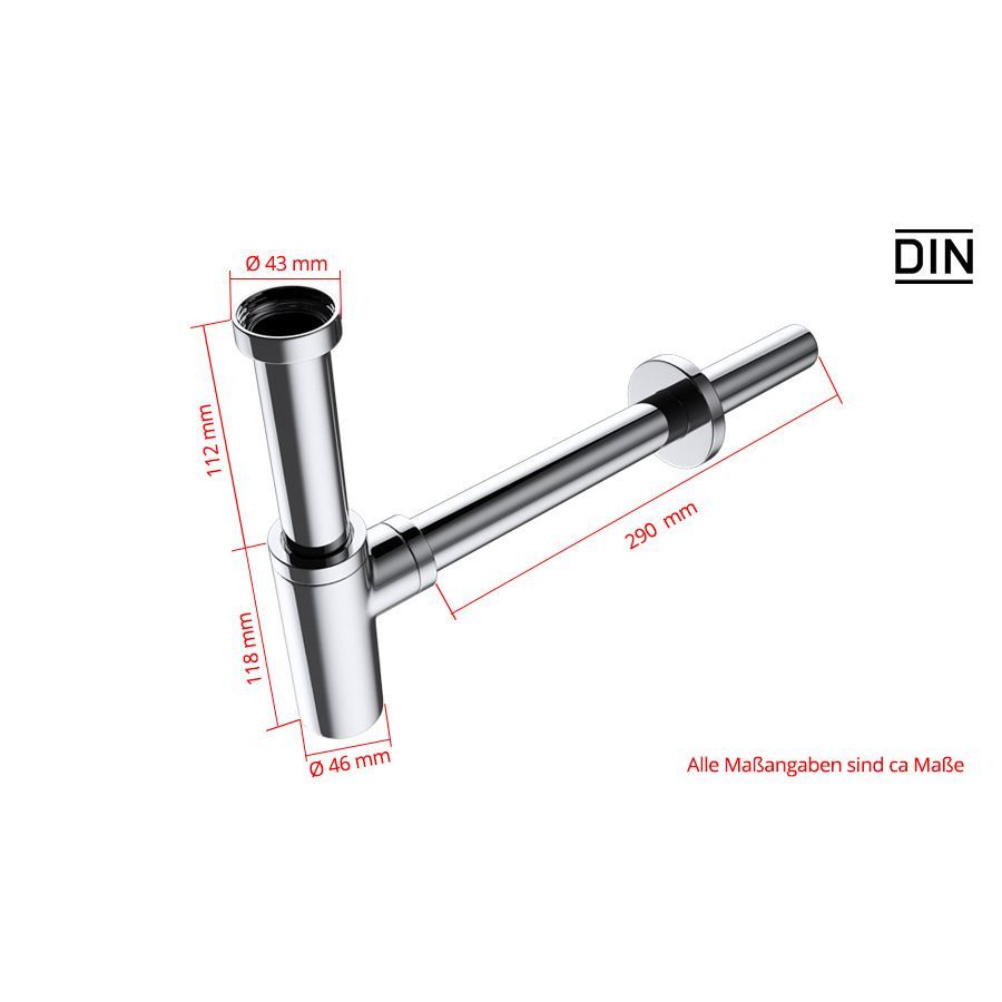 Sifon EGO-S06, design deosebit, otel inoxidabil, finisaj crom