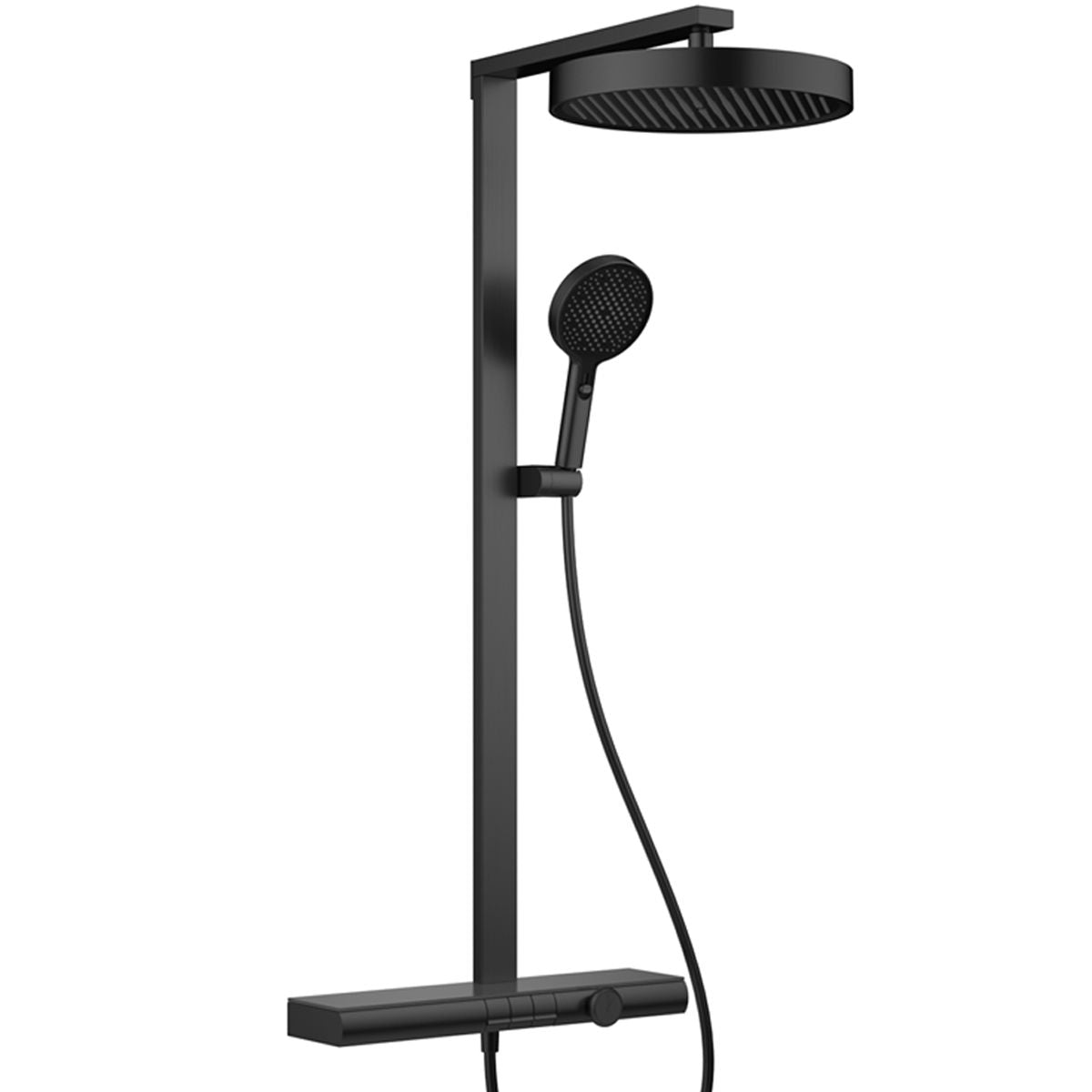 Sistem de dus, baterie Piano Keys, suport obiecte, pipa de cada tip cascada, 3 functii, Negru Mat, Vivo