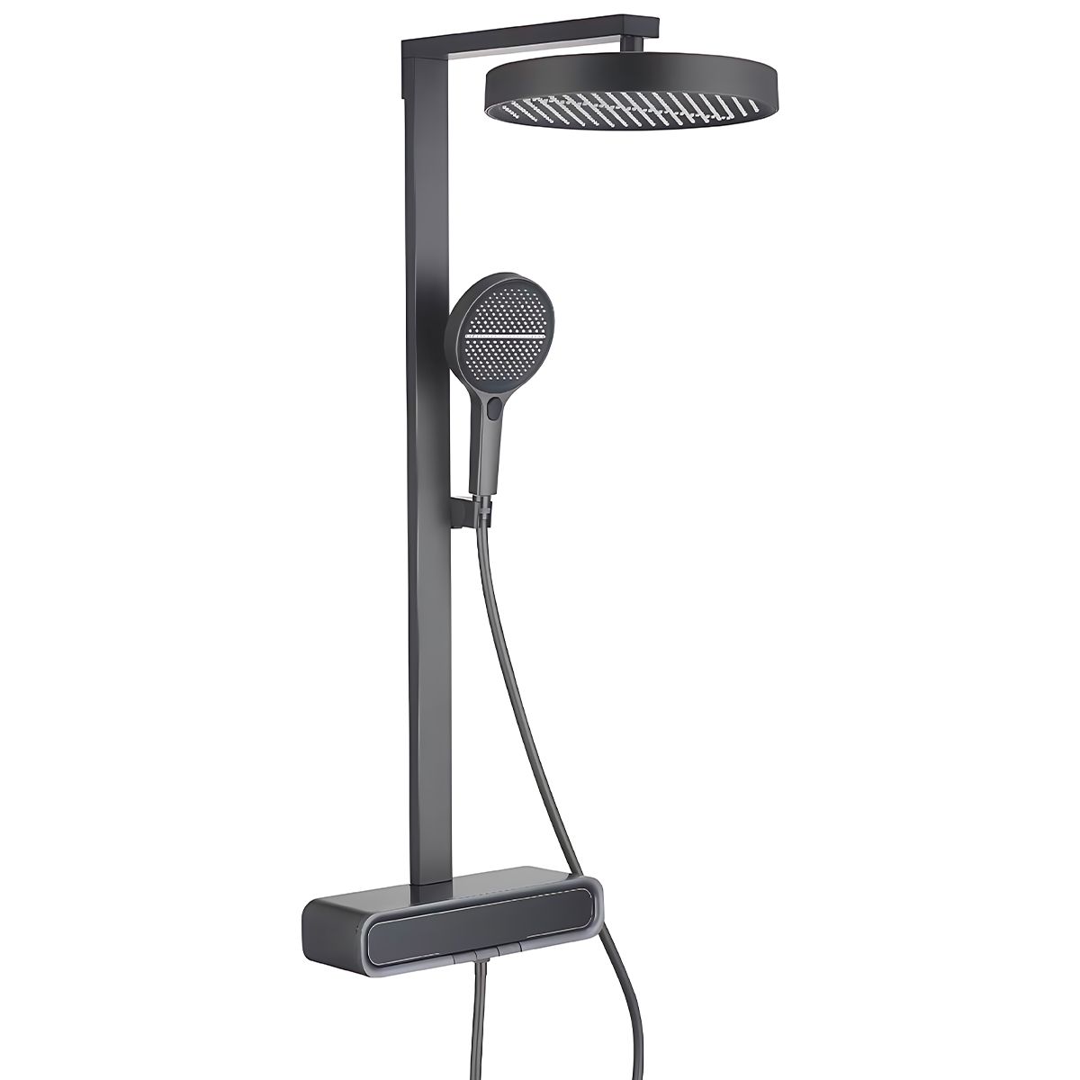 Sistem de dus Digital cu termostat, afisaj Led temperatura, suport obiecte, 3 functii, suport, Gun Grey, Prisma