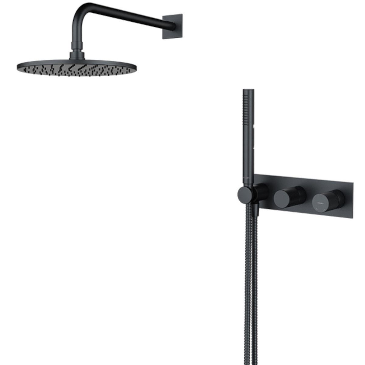 Sistem de dus OMNIRES CONTOUR, Antracit, finisaj periat PVD, duze silicon Easy Clean, montaj incastrat