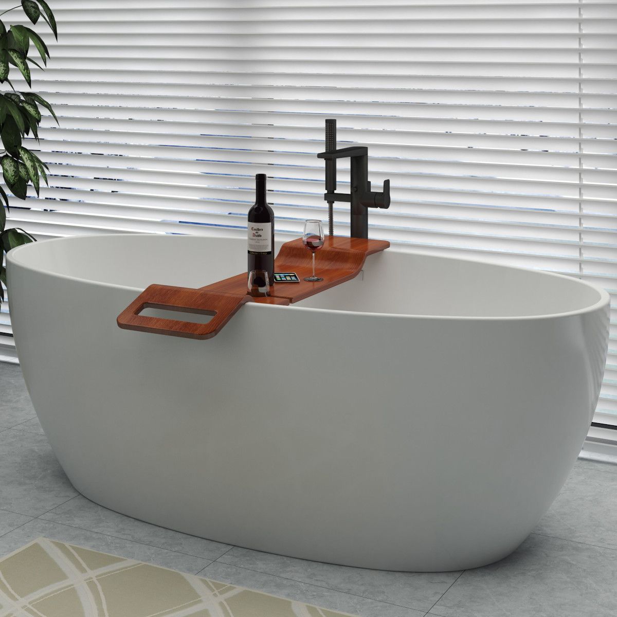 Tava pentru cada Vasco, 100x25x1.5, finisaj Luxury lemn multistrat, lemn stejar, waterproof, Culoare Nuc