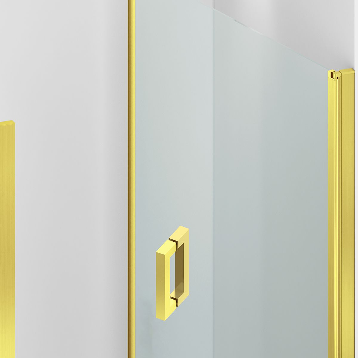 Usa de dus, batanta, Auriu Mat, sticla securizata transparenta 6mm, dimensiuni 80-90x195 cm, Azure