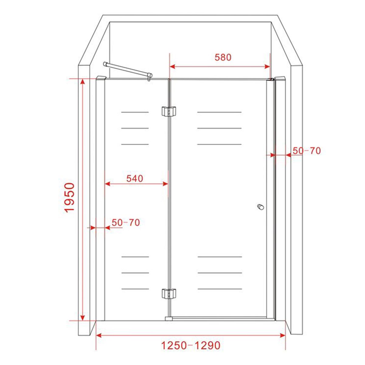 Usa de dus EGO-Freesia, batanta, 125x195 cm, sticla securizata 8 mm, transparenta, Nano Easy Clean
