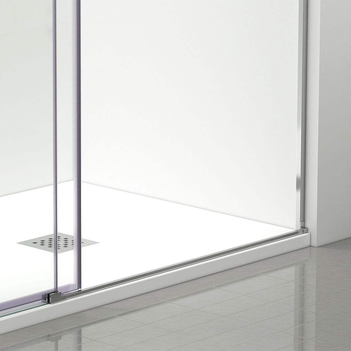 Usa de dus, glisanta, transparenta, sticla securizata de 6 mm, reversibila, dimensiuni intre 100-160 cm, profil Crom, Hanes