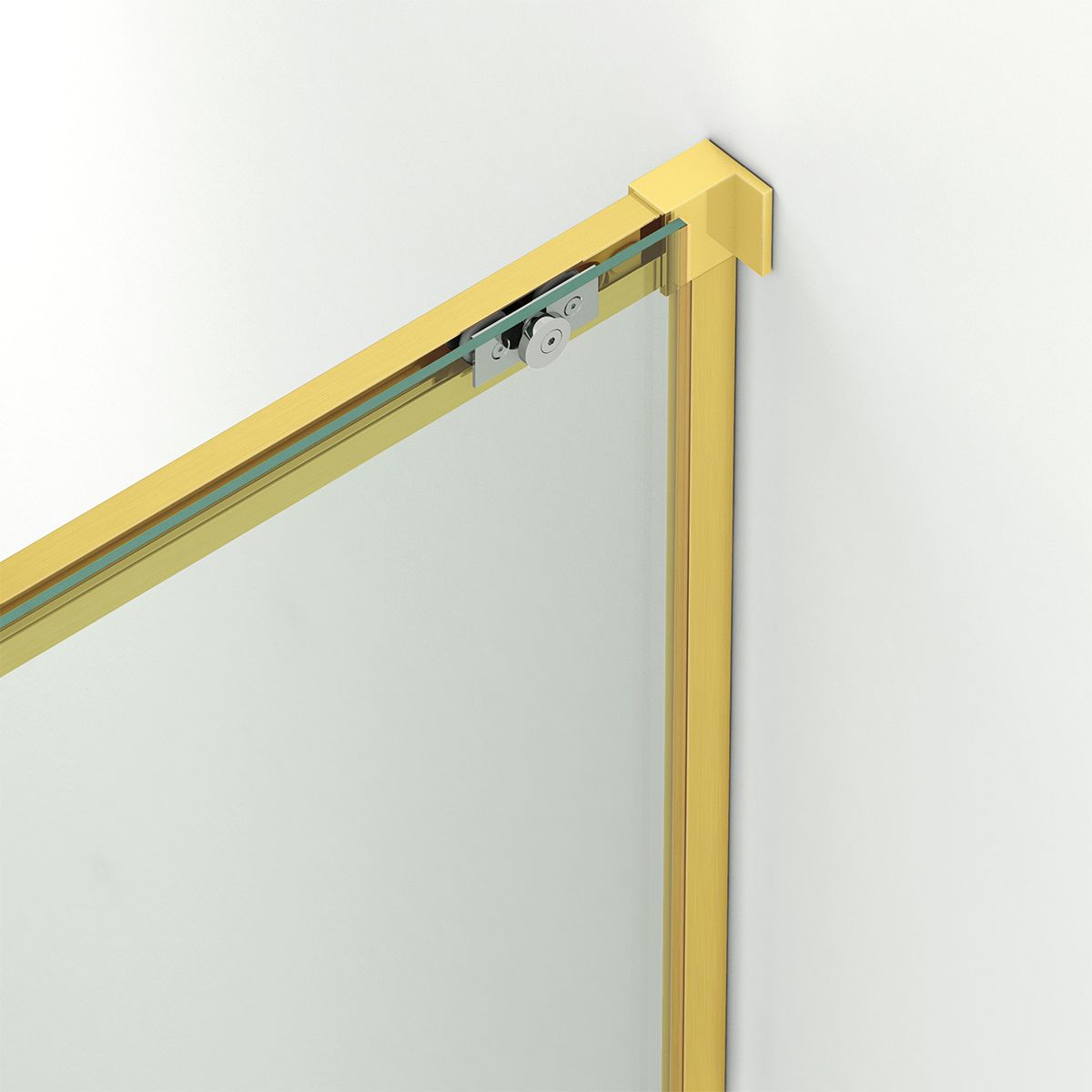 Usa de dus, glisanta, transparenta, sticla securizata de 6 mm, dimensiuni intre 100-180 cm, profil Auriu Mat, Hanes