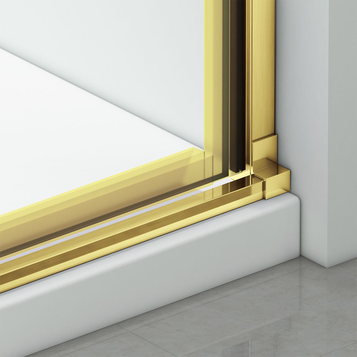 Usa de dus, glisanta, transparenta, sticla securizata de 6 mm, dimensiuni intre 100-180 cm, profil Auriu Mat, Hanes
